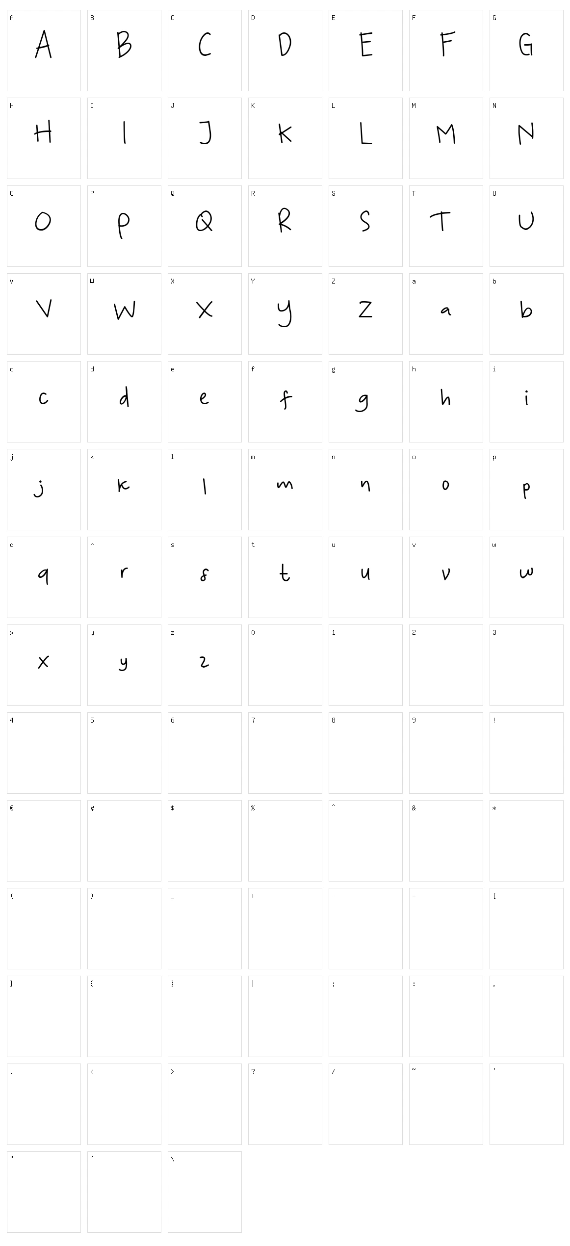 KoalaKumal Handwriting Character Set