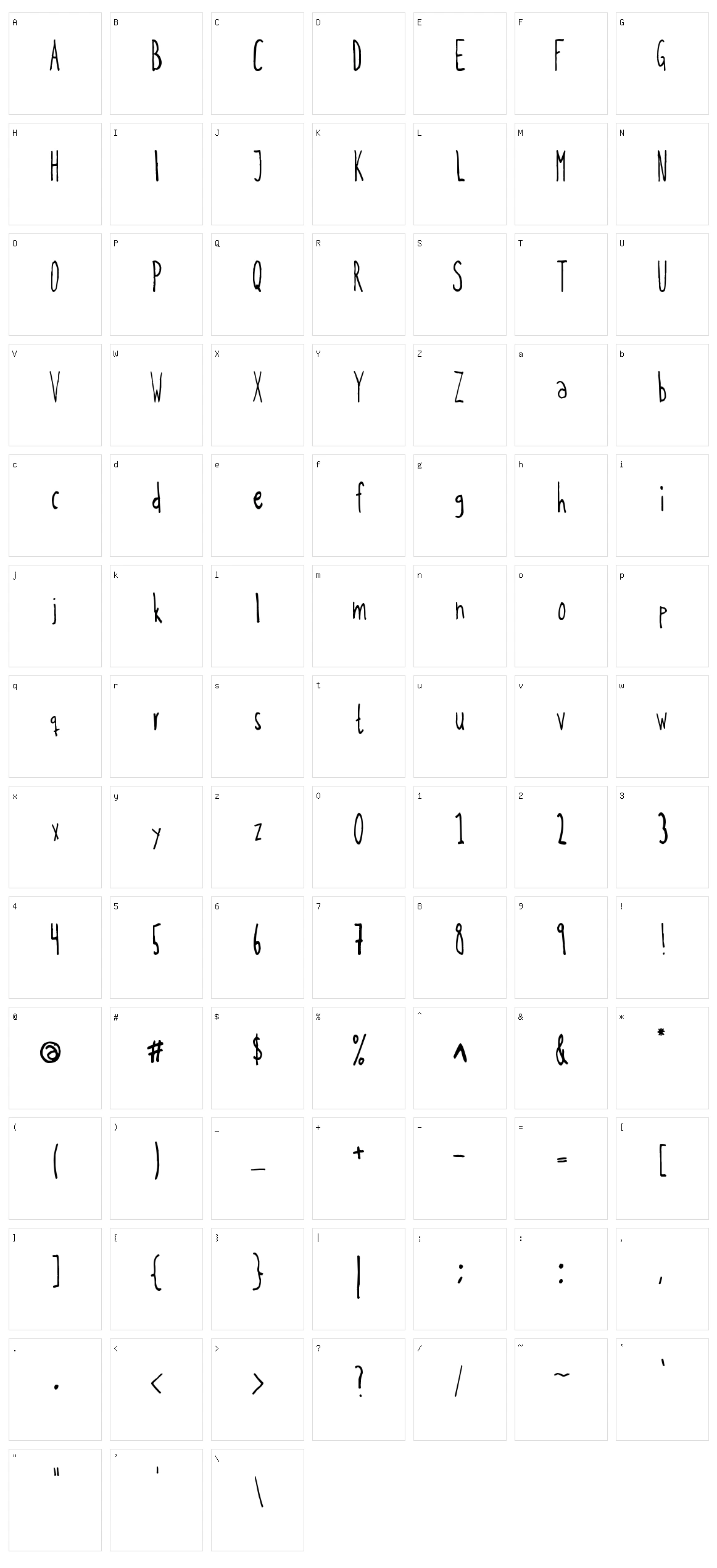Kohicle 25 Character Set