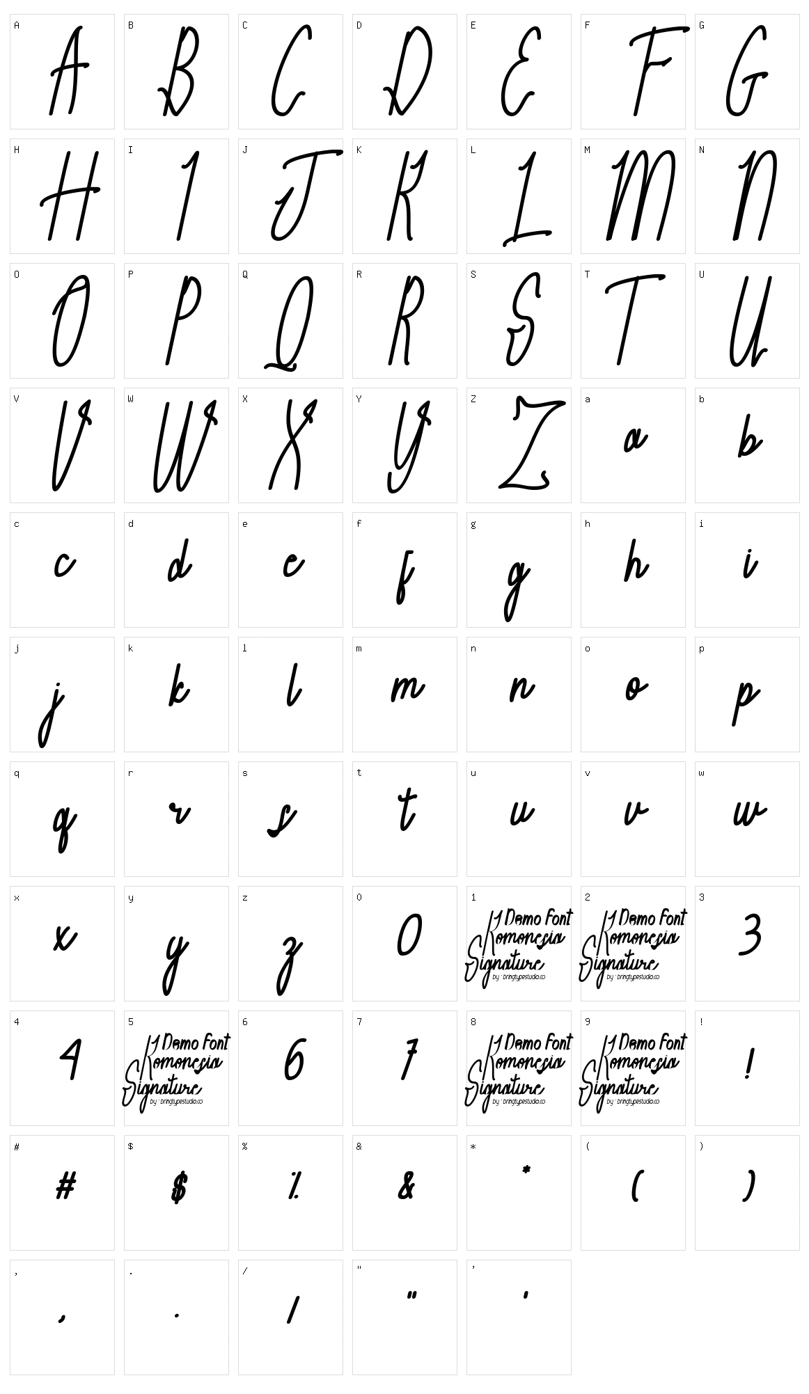 Komonesia Signature Character Set