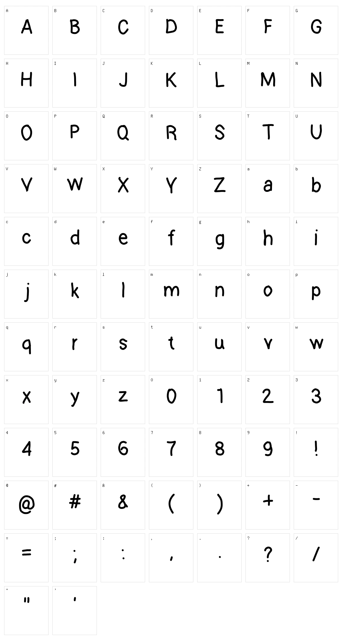 Kontuto Character Set