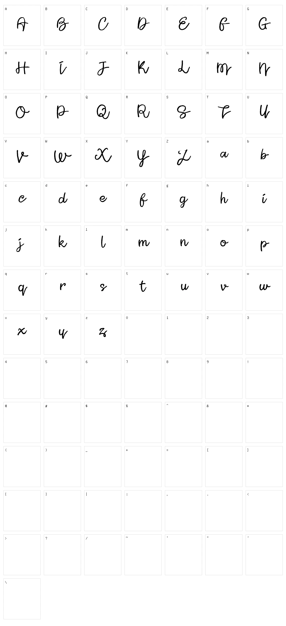Krezna Character Set