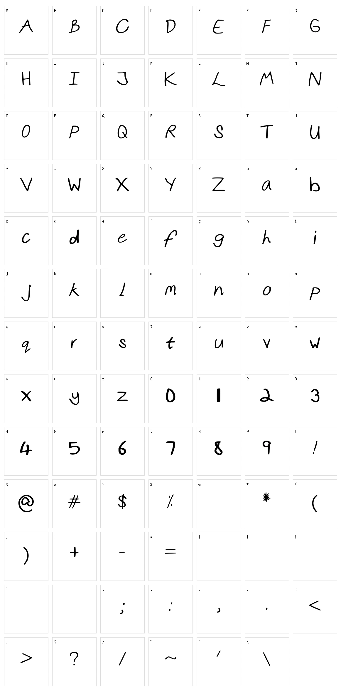 Kristens Hand Character Set