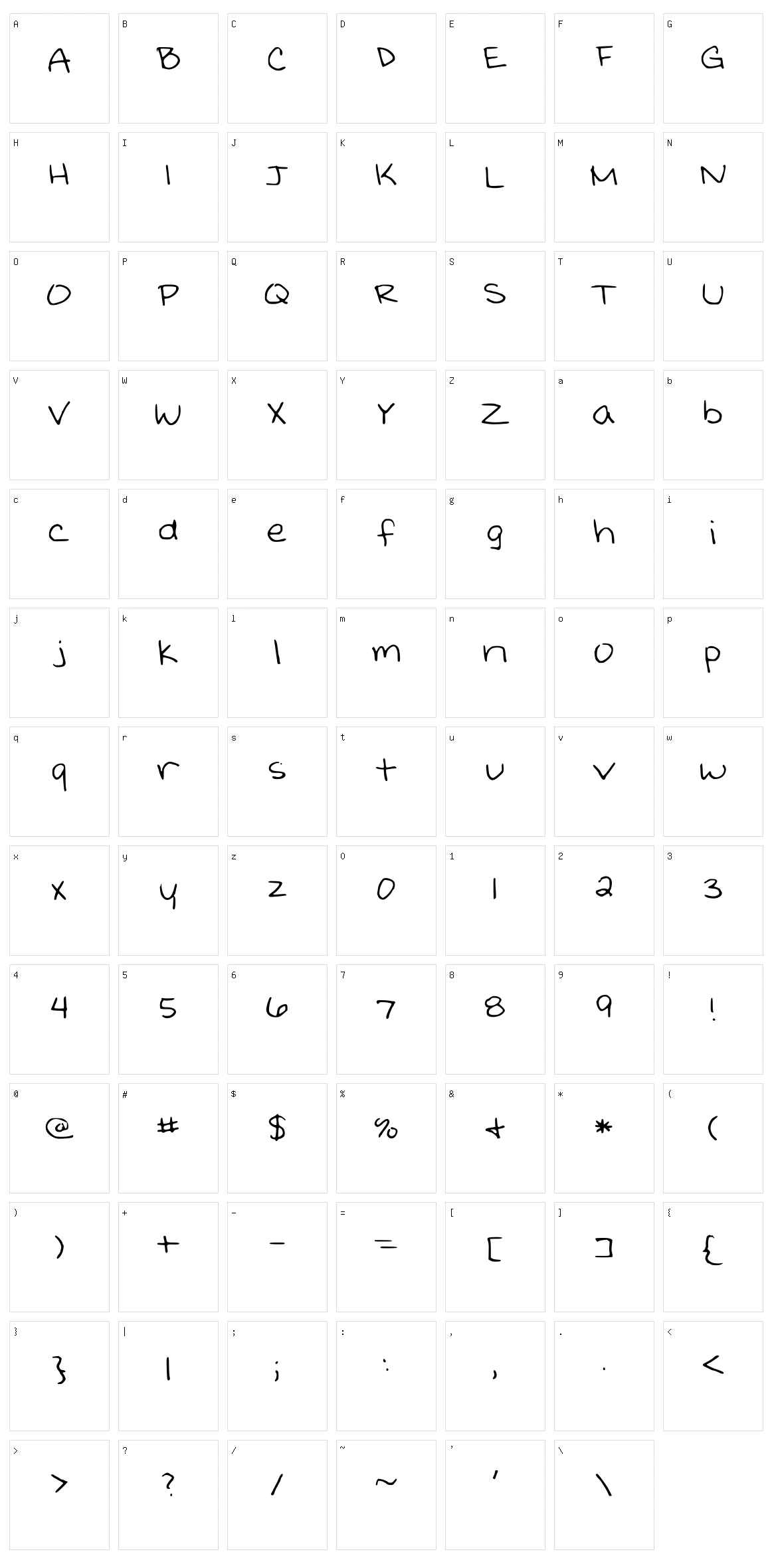 Kristinprint Character Set