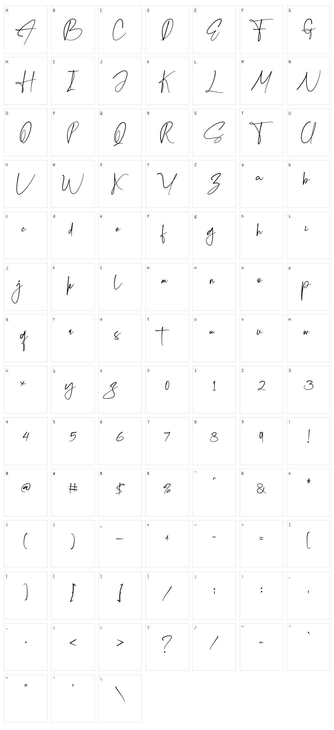Krittany Signature Character Set