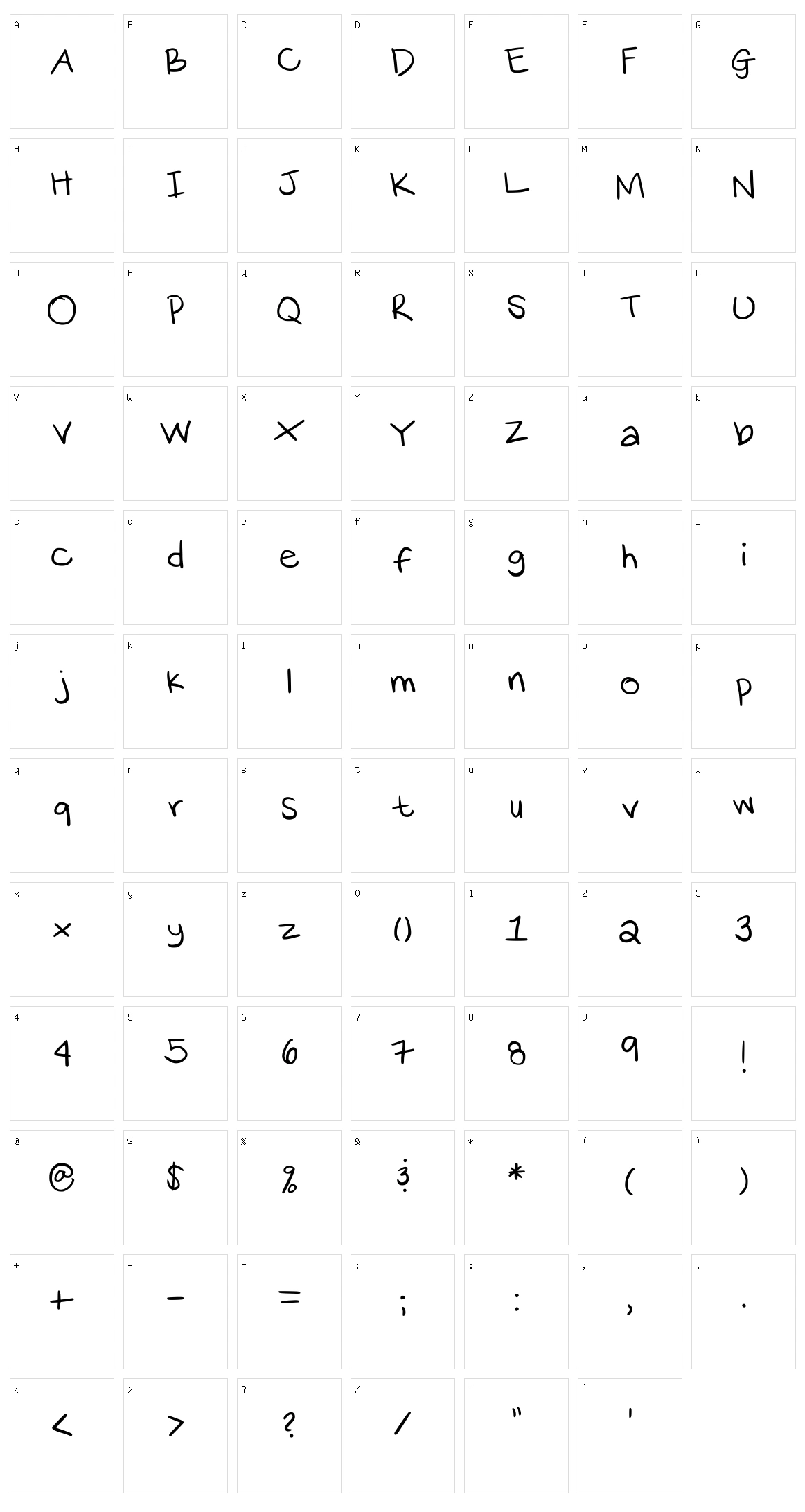 KS Hand Character Set