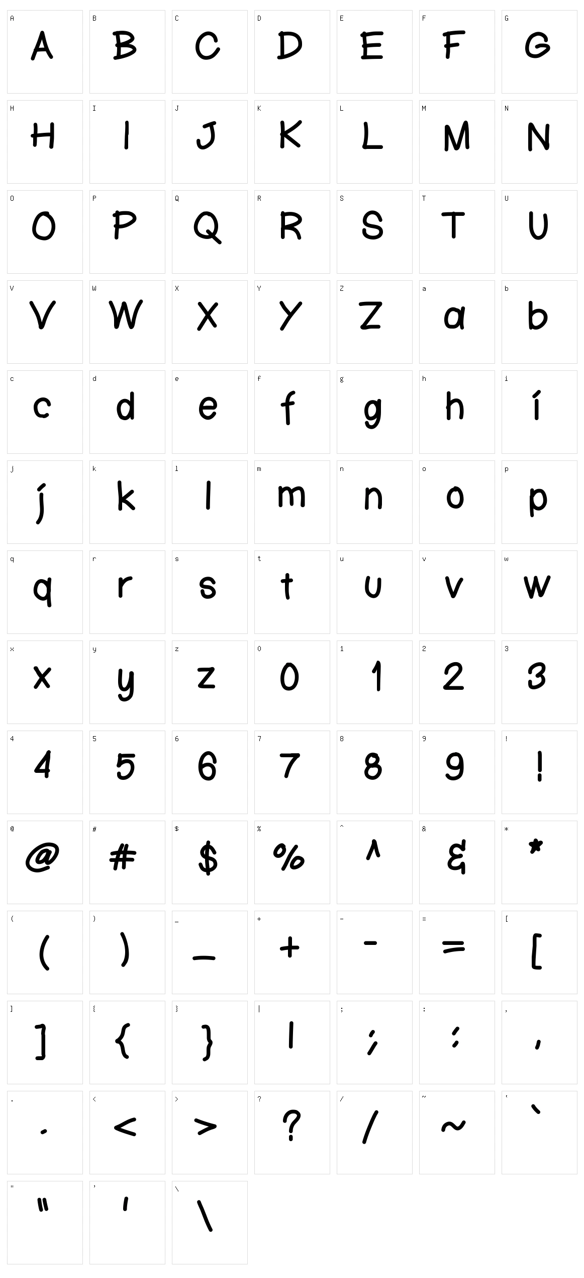 Ktn Fingerwriting Character Set
