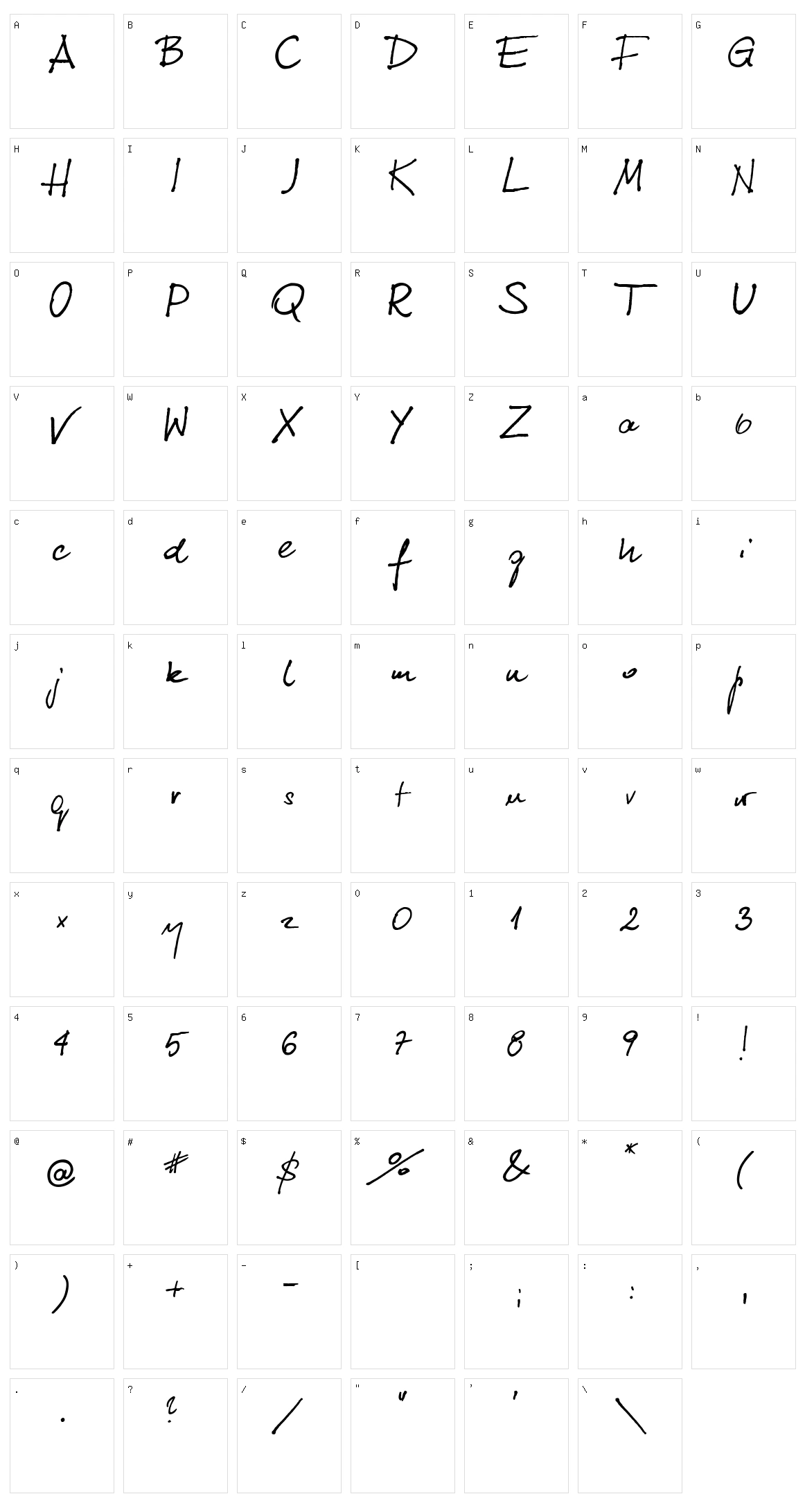 Kuba Reczny Character Set