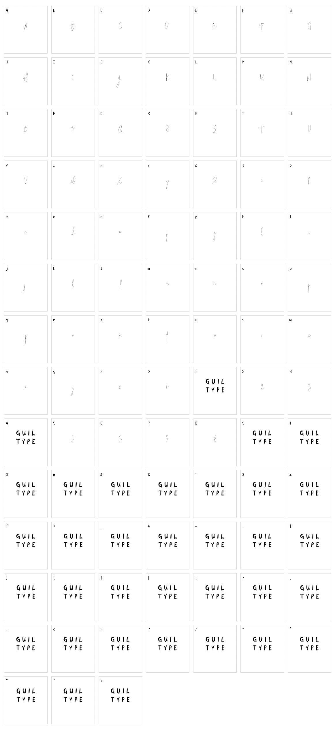 La Angelina Character Set