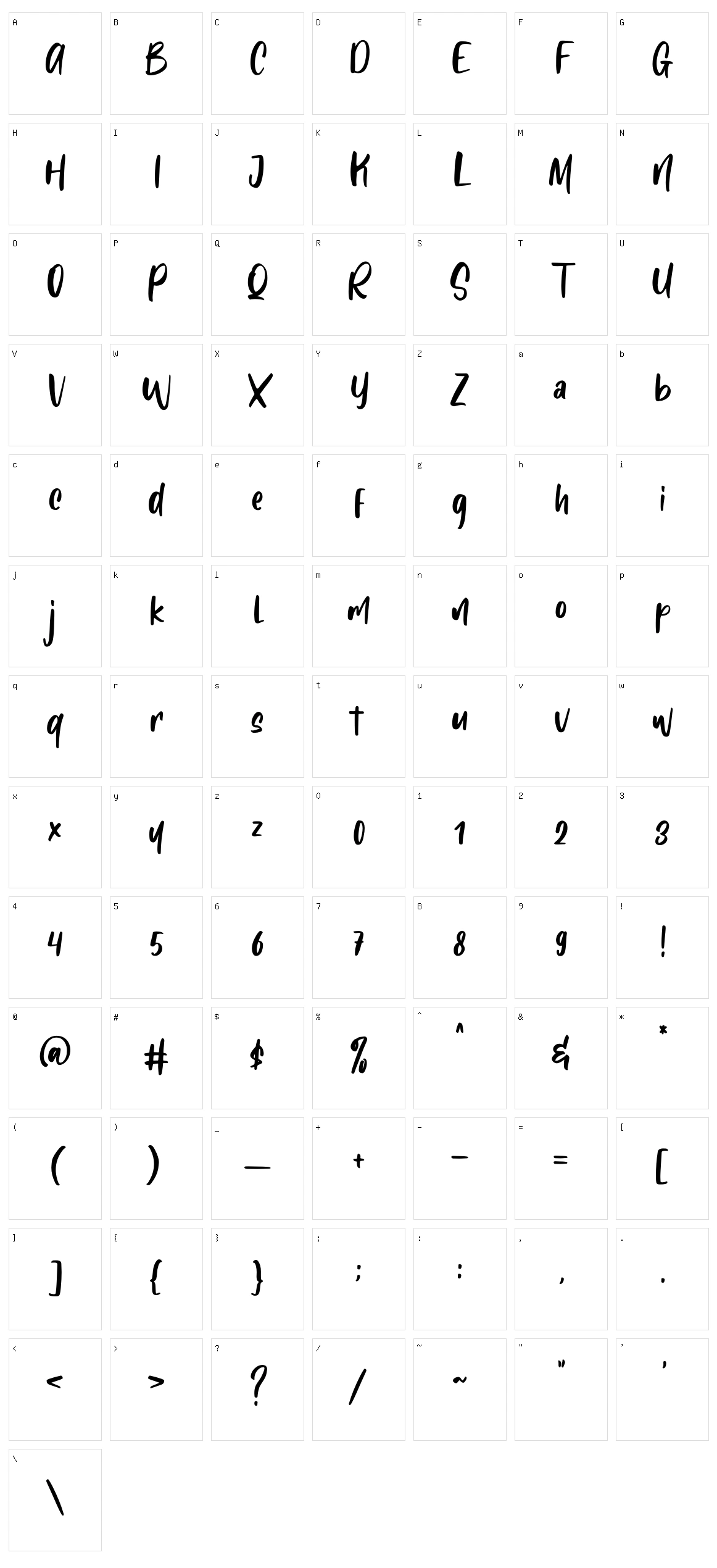Ladaku Hitam Character Set