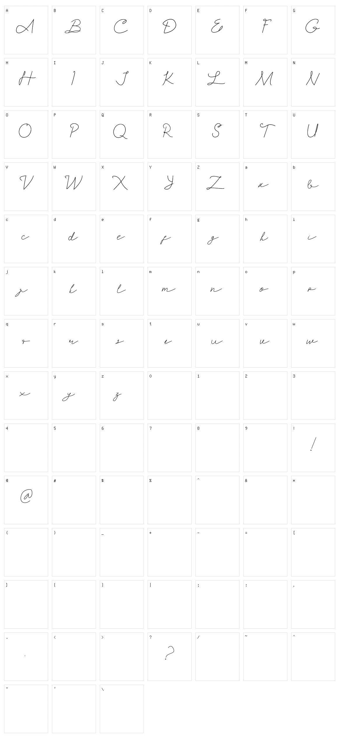 Lafamaria Character Set