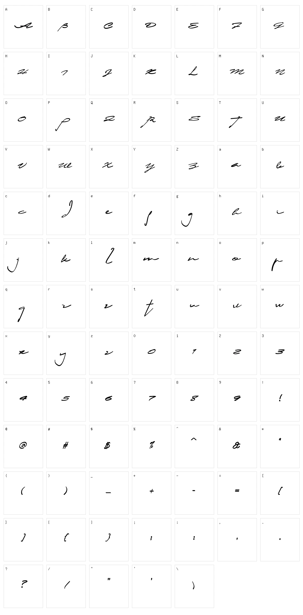 Lamender Character Set
