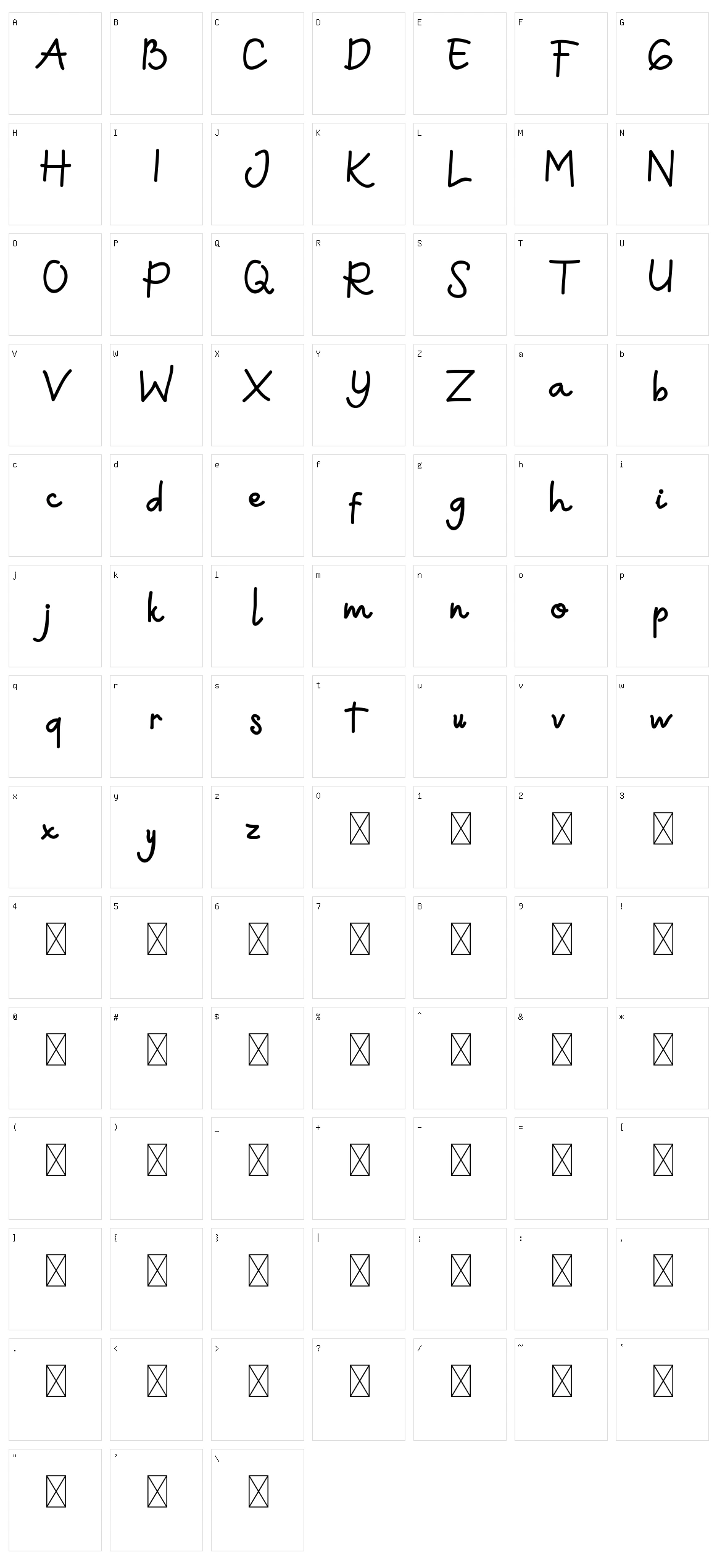 Lamish Caritta Character Set