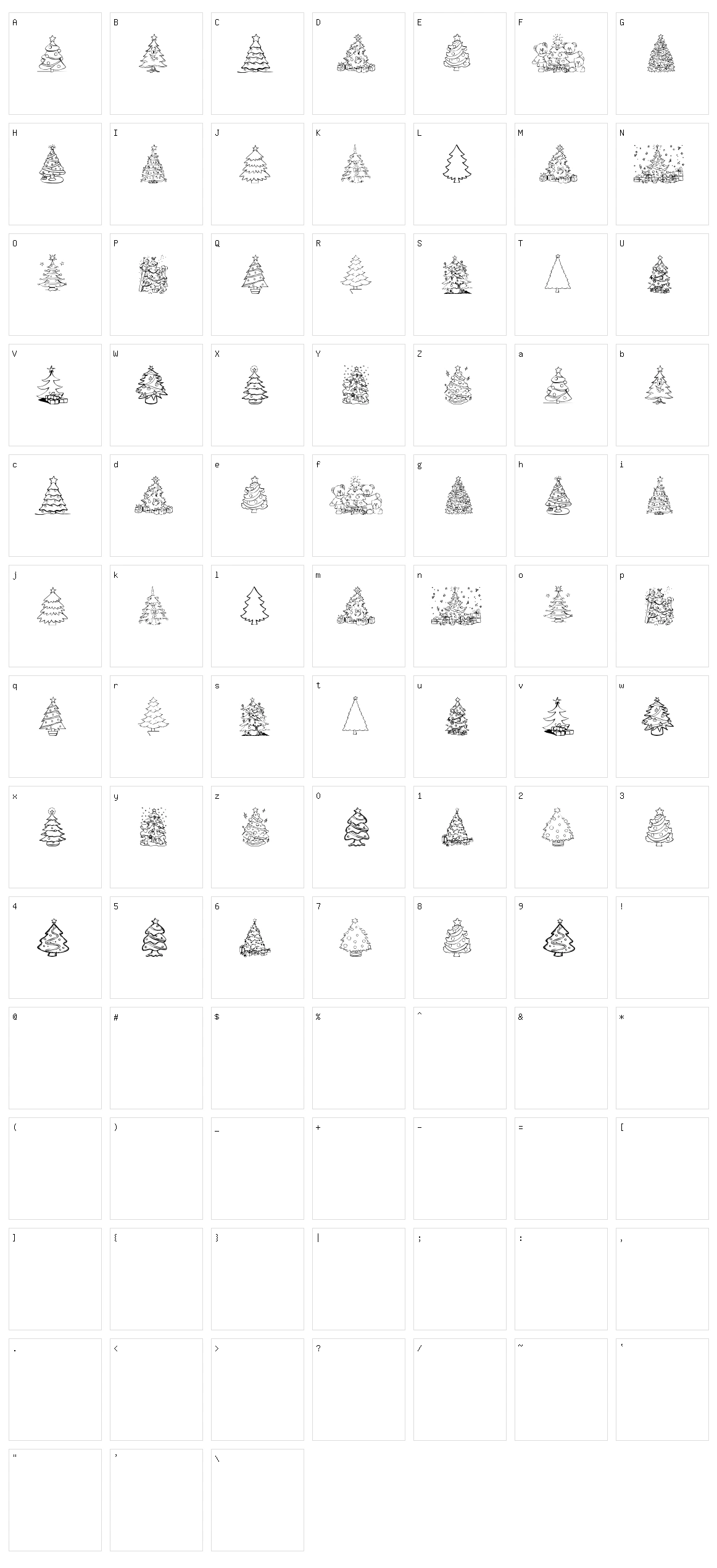 Xmas Tree Character Set
