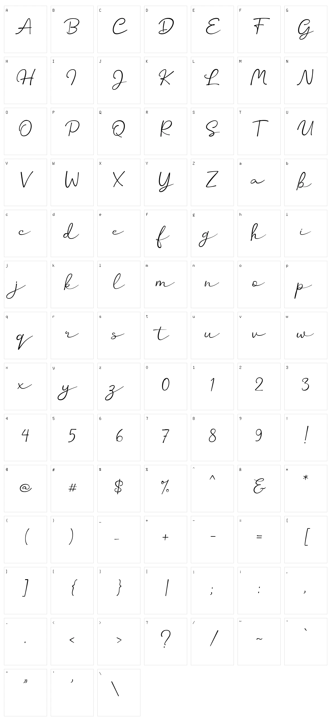 Landsay Character Set