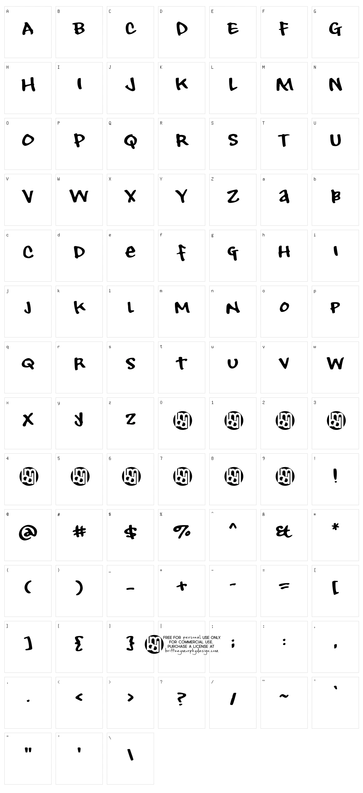 Langbourne Character Set
