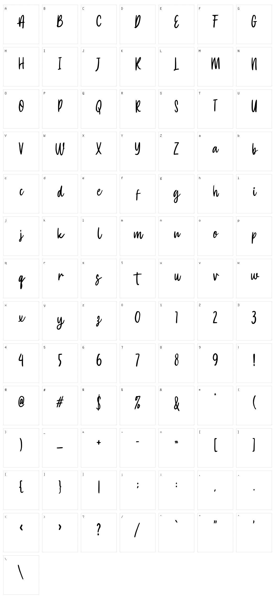 Langgom Character Set