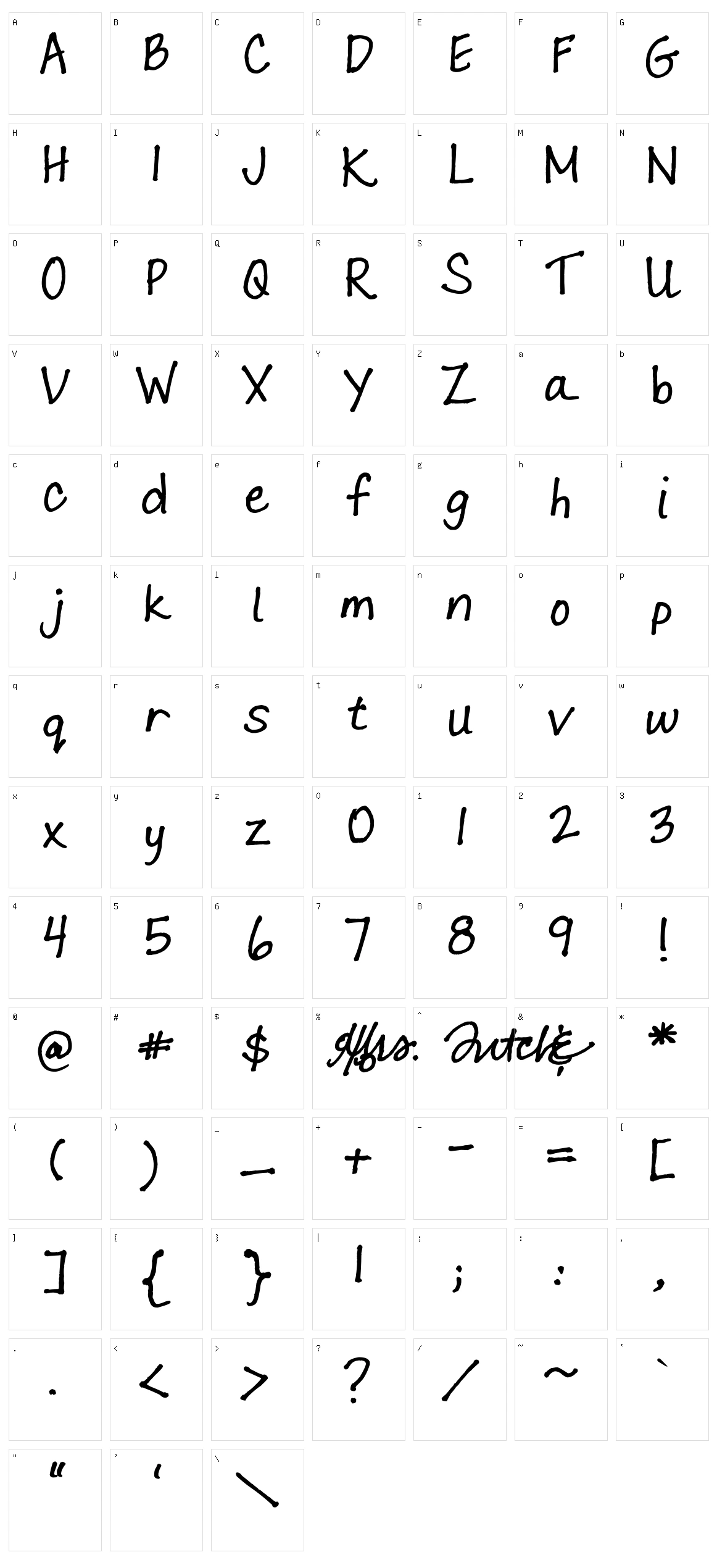 Lara Prints Character Set