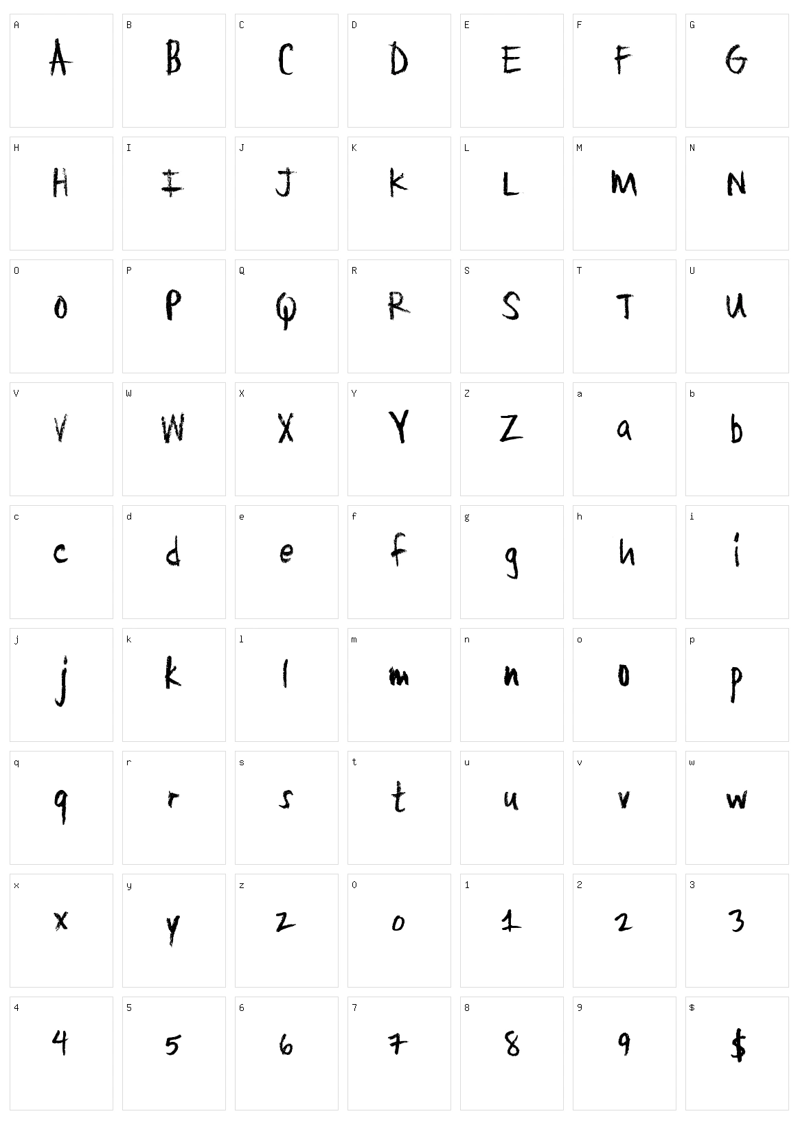 Large Crayon Character Set