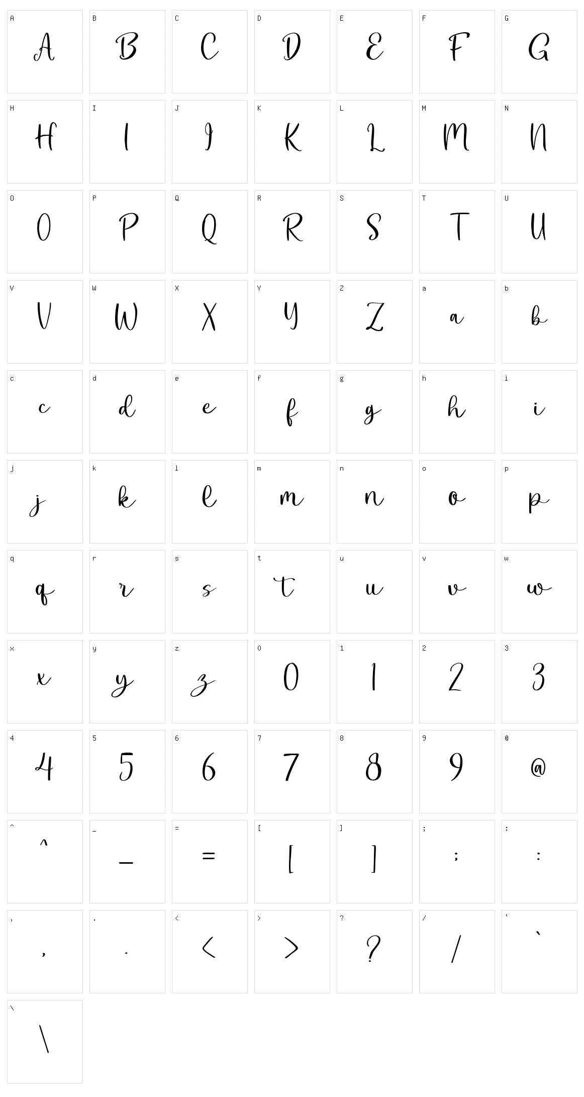 Larghetto Character Set