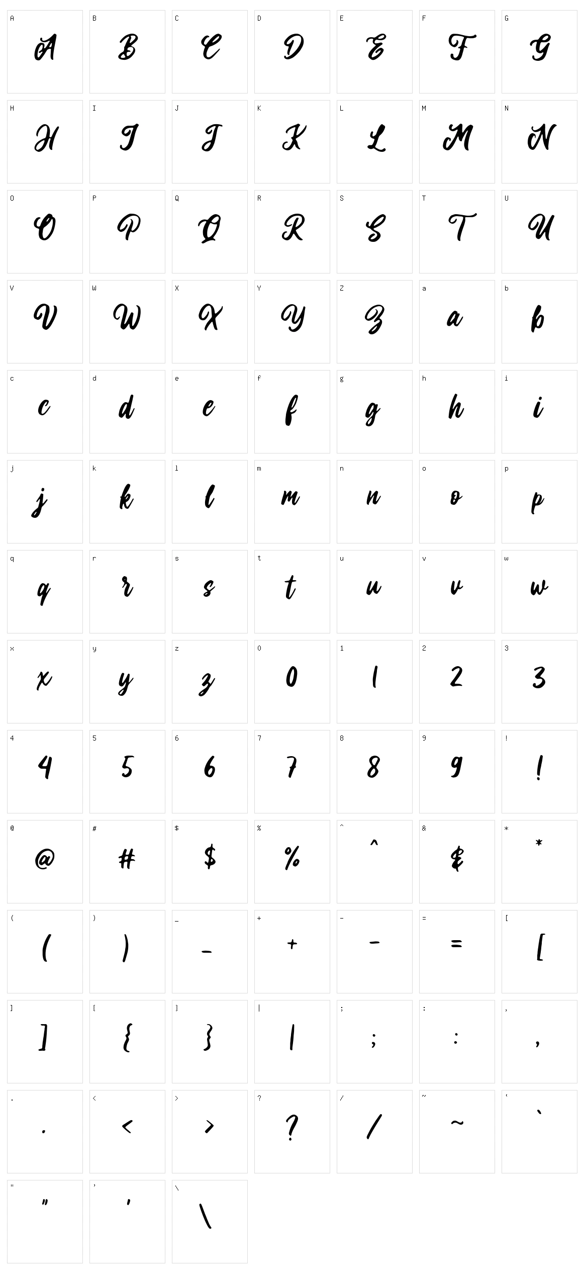 Laritta Character Set
