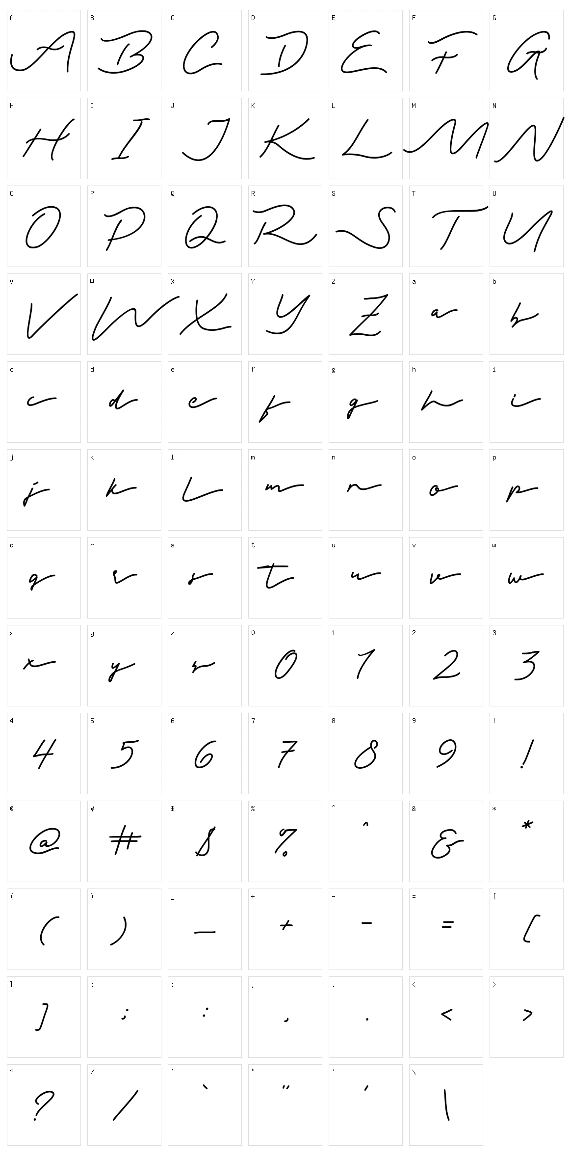 Lasthrue Character Set