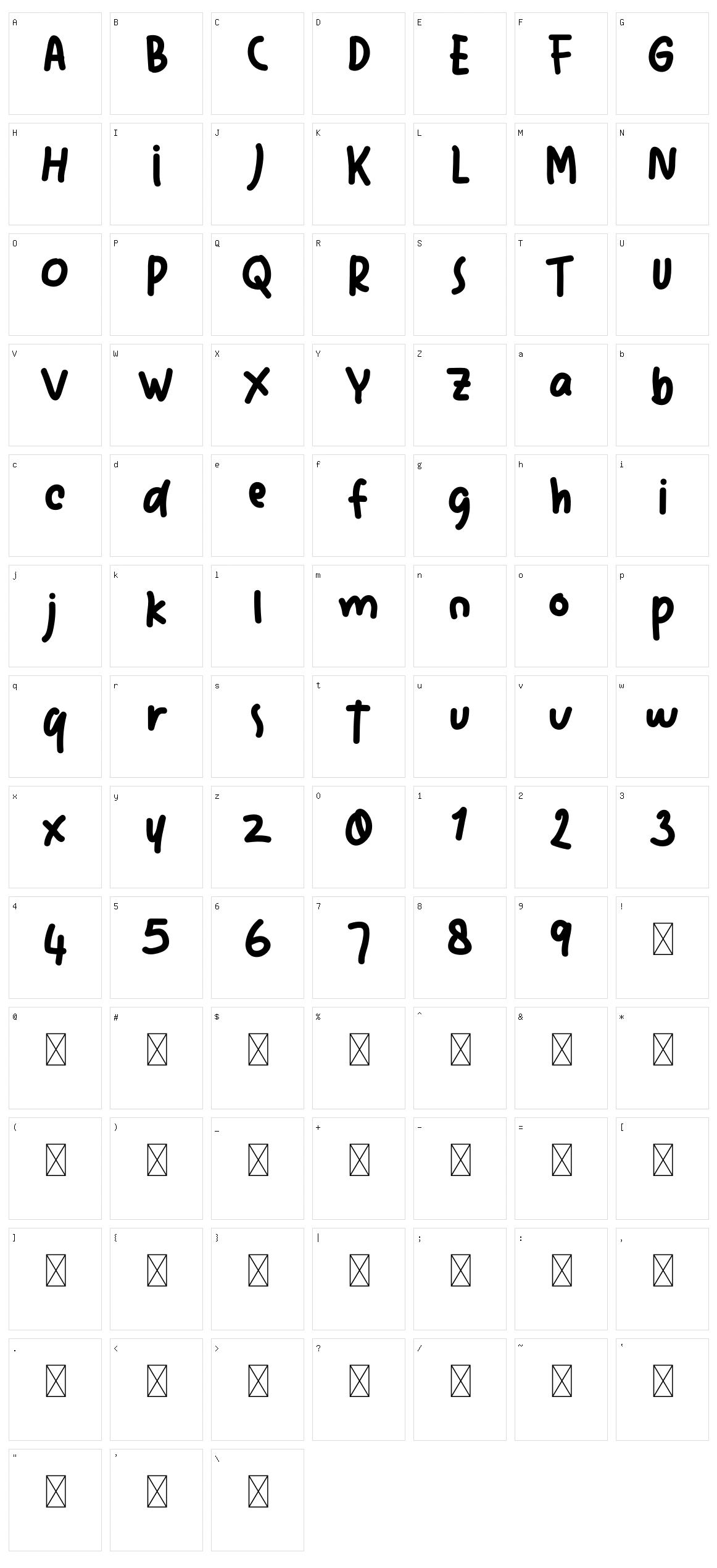 Latso Character Set