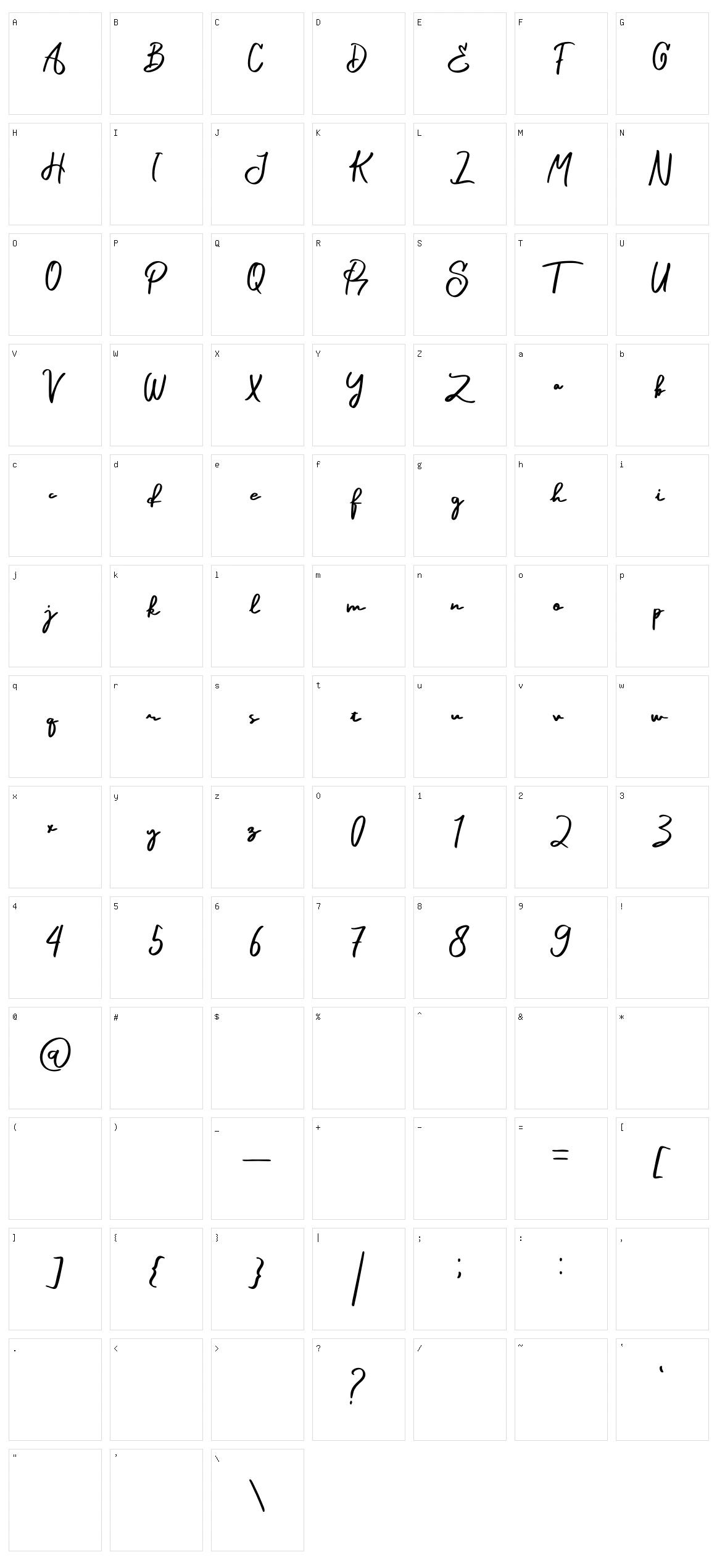 Launsela Character Set