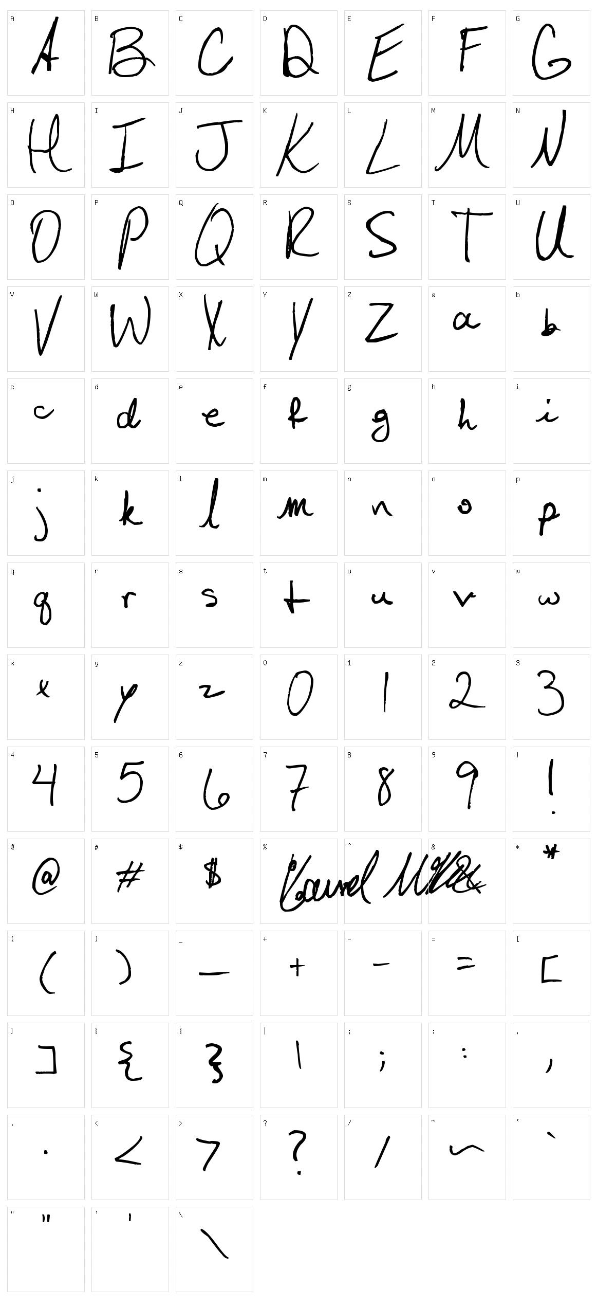 Laurel Character Set
