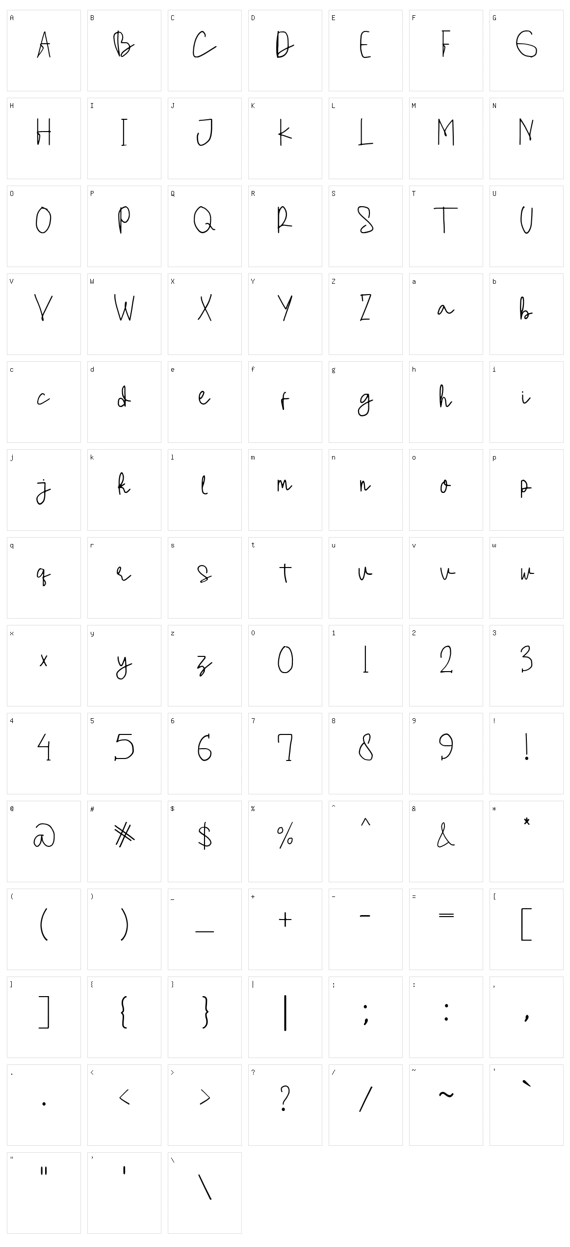 Lavindir Character Set