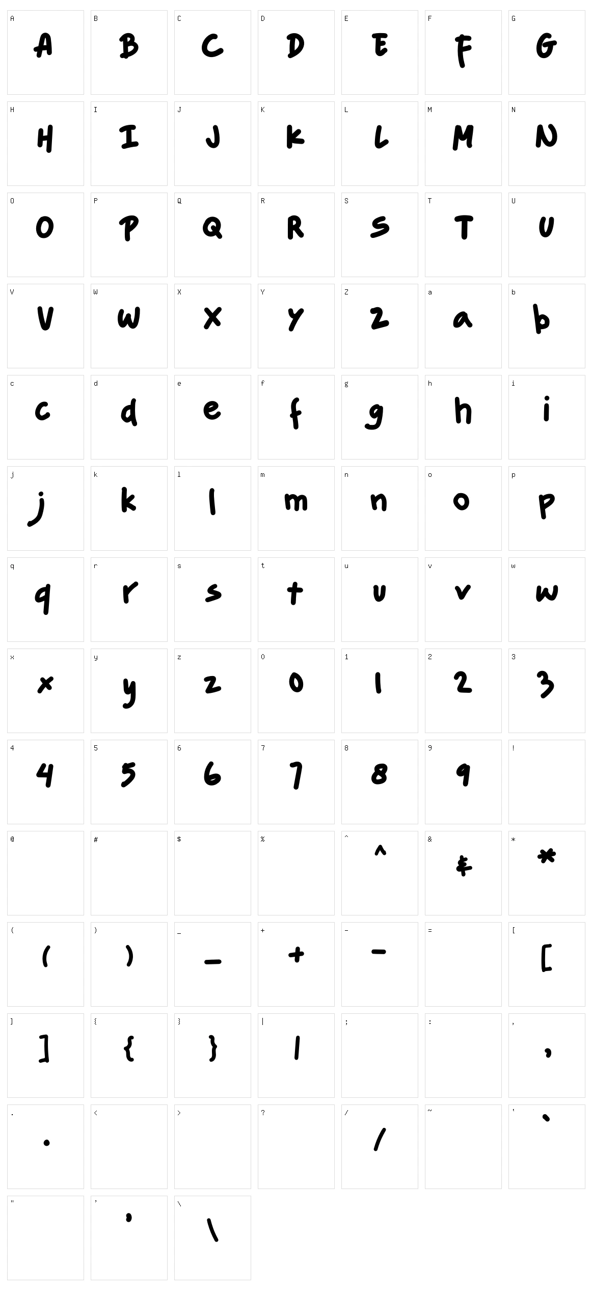 Lazy Boy Character Set