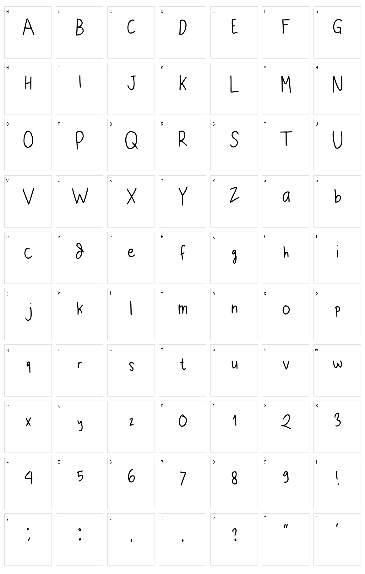 Lazy Dog Called Mipan Character Set