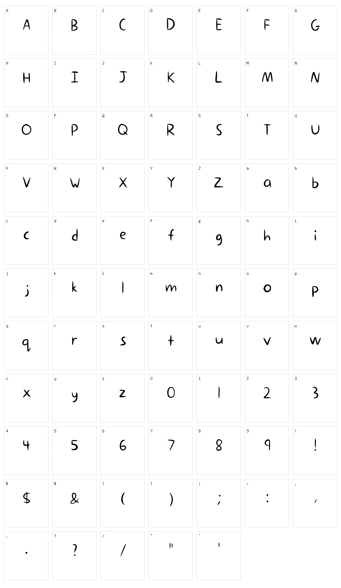 Lazy Hands Character Set