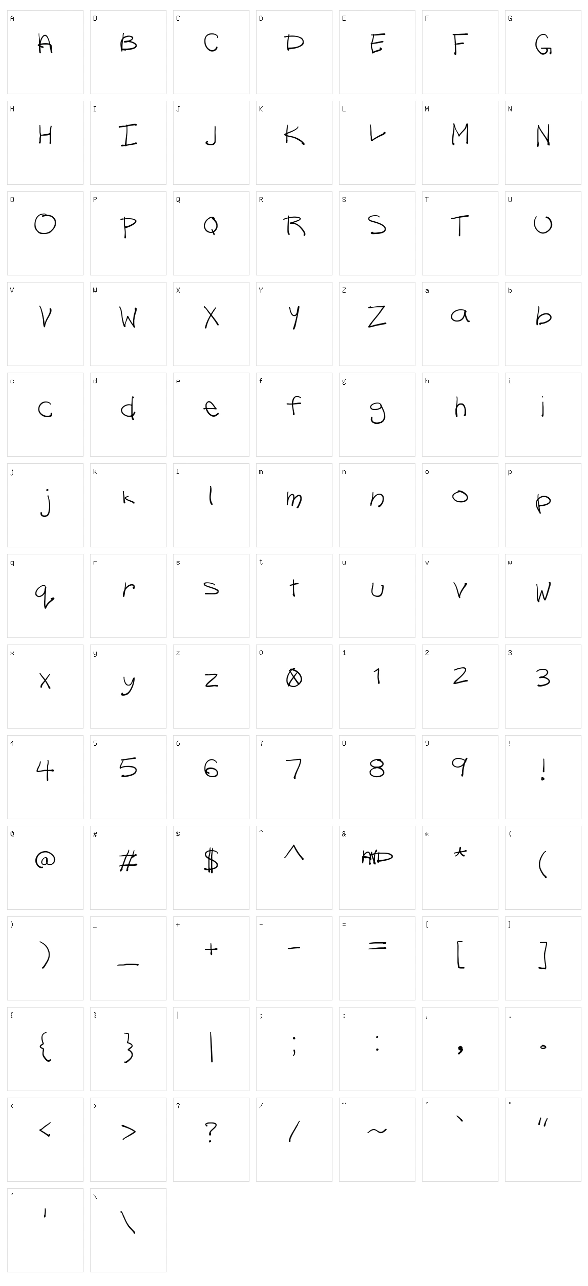 Lazy Riza Character Set