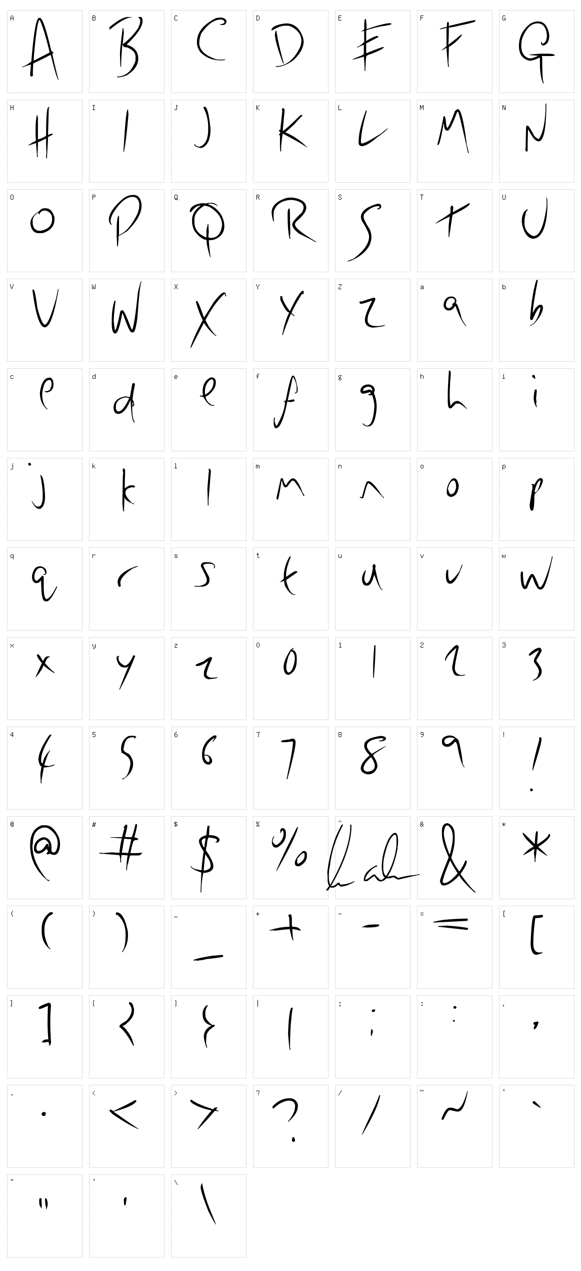 Lazy Writer Character Set