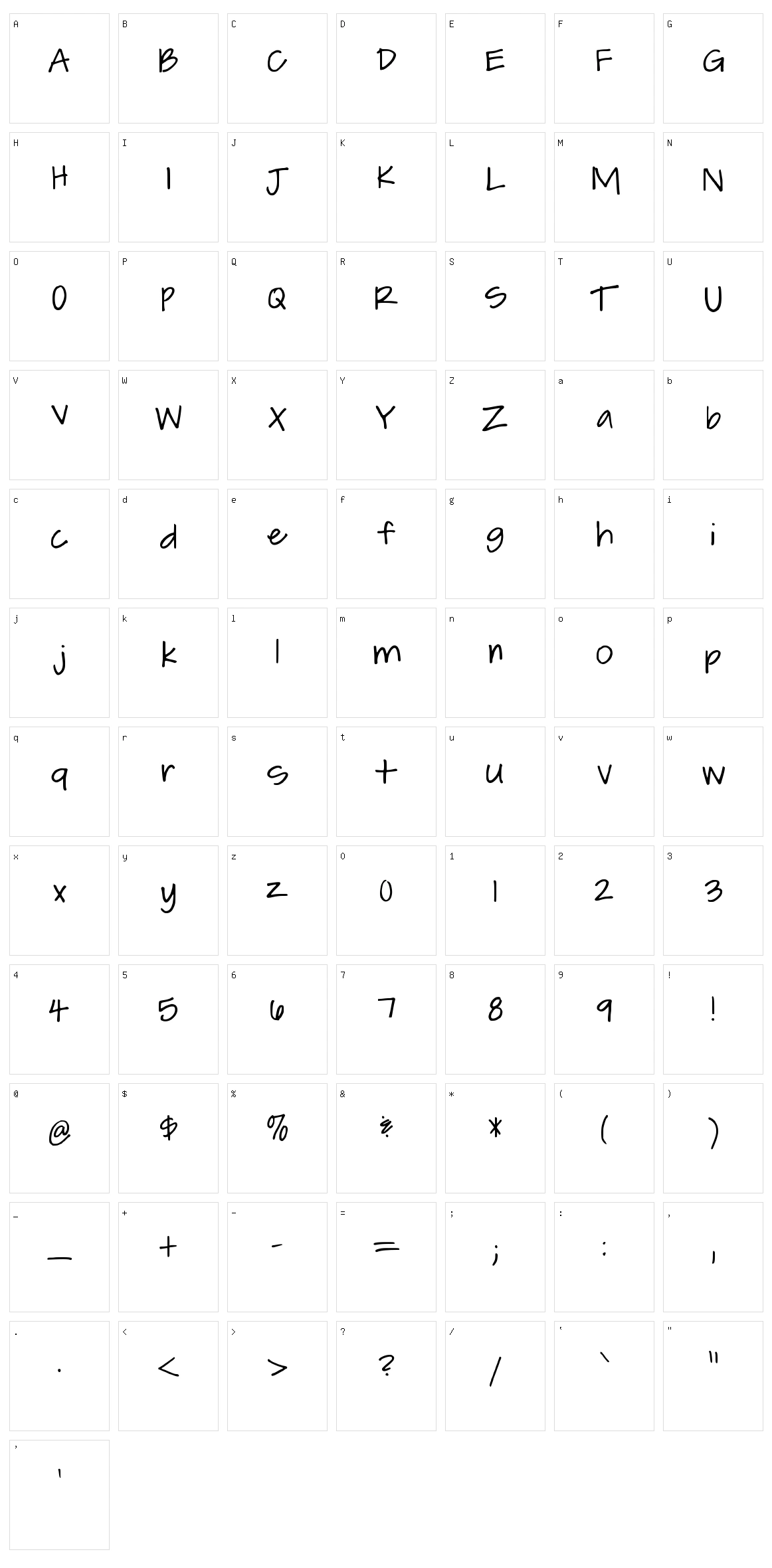 Leah Writes Character Set