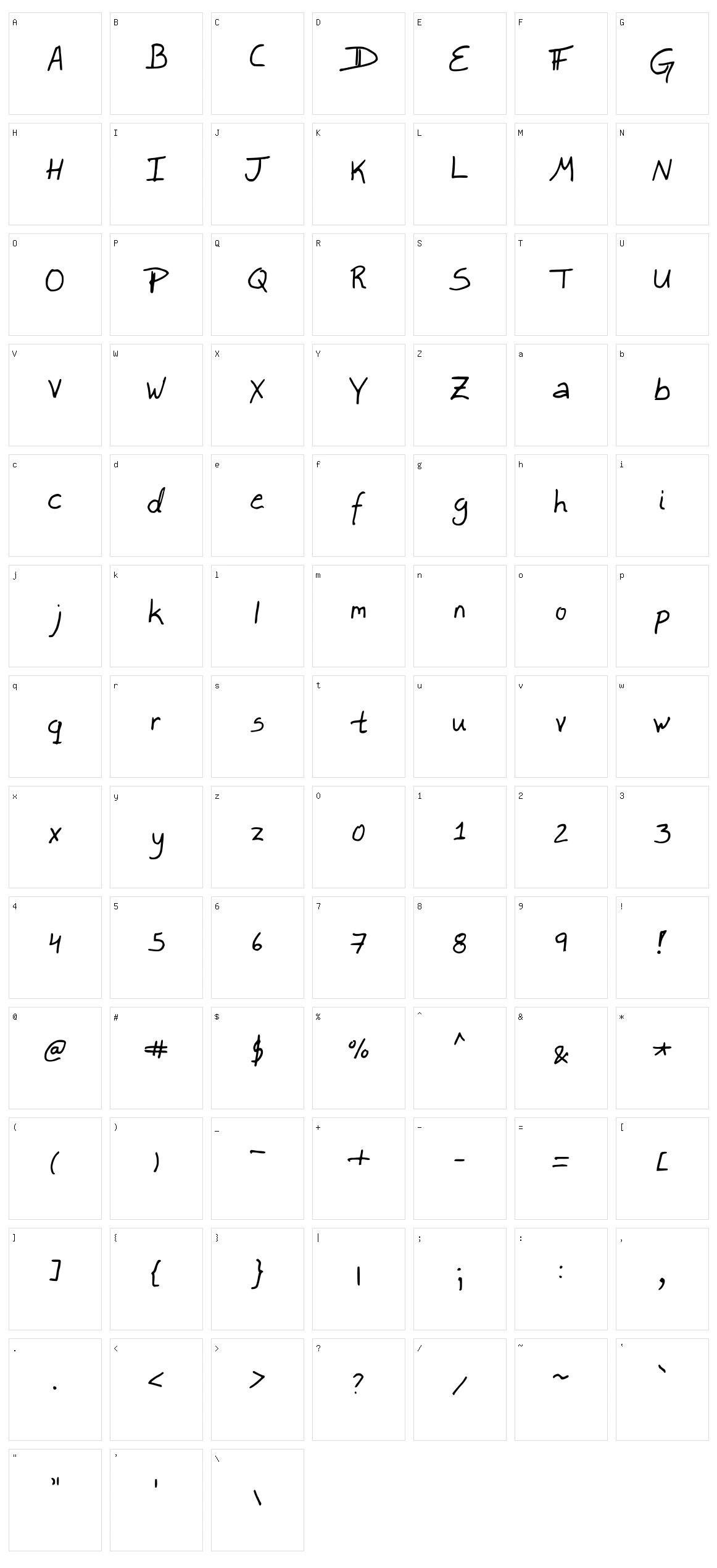Lefty Dave Character Set