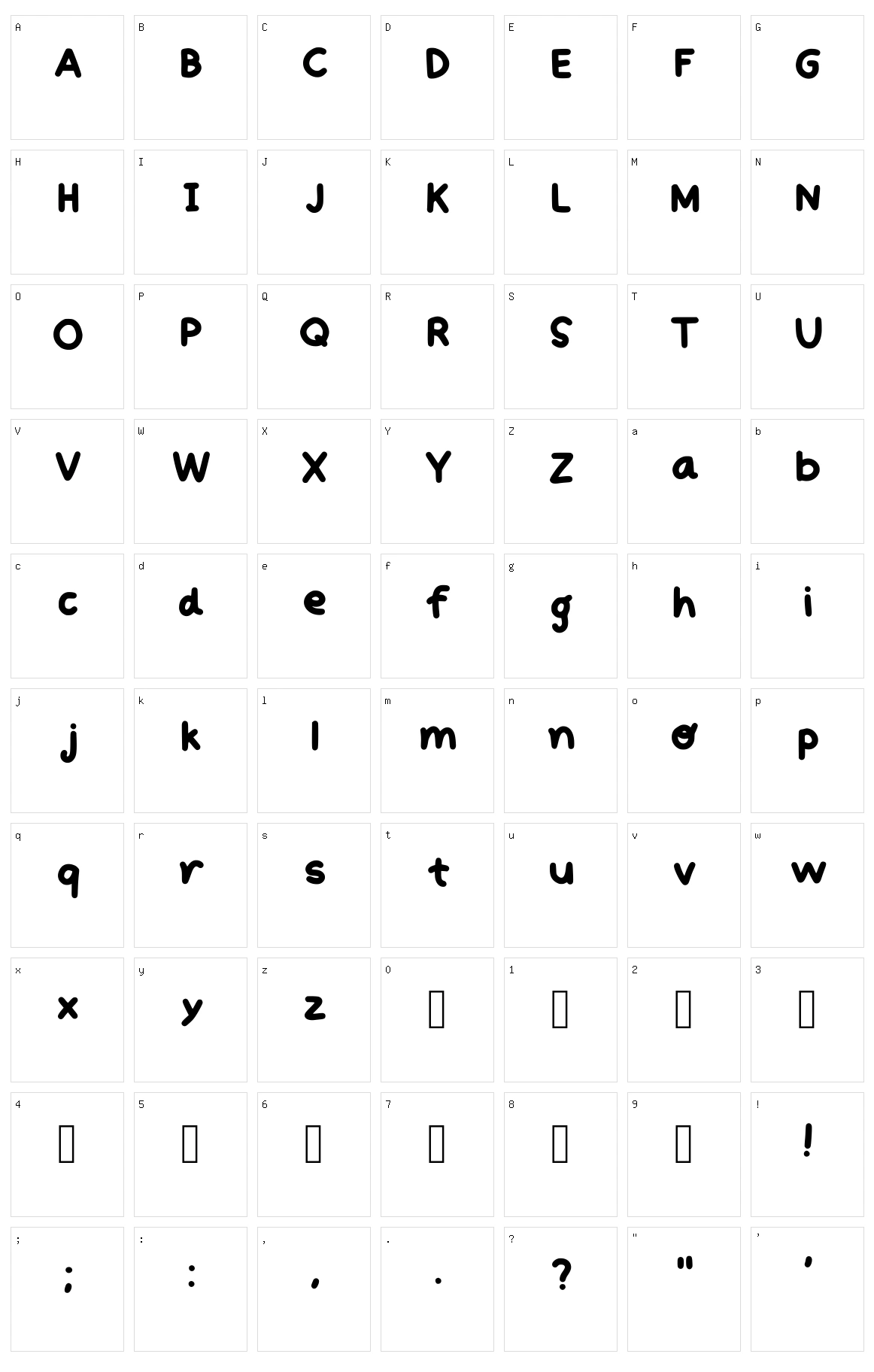 Lemon Bewy Character Set