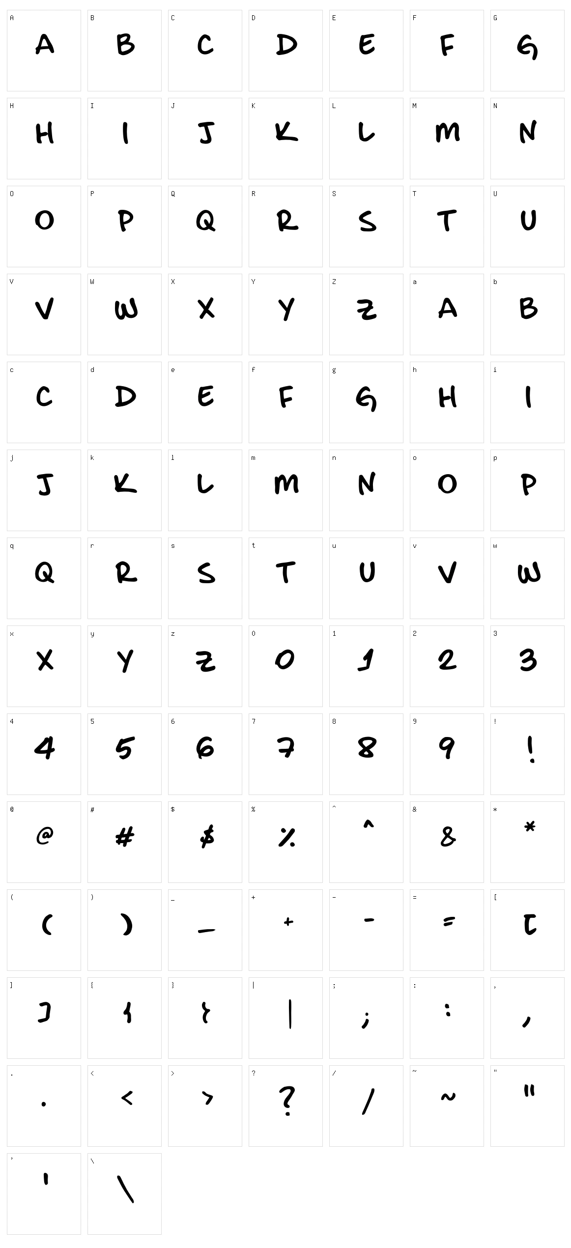 Lemon Strudel Character Set