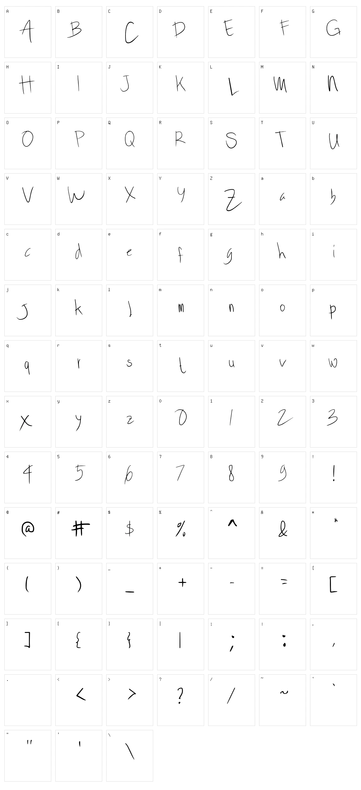 Lentera Character Set