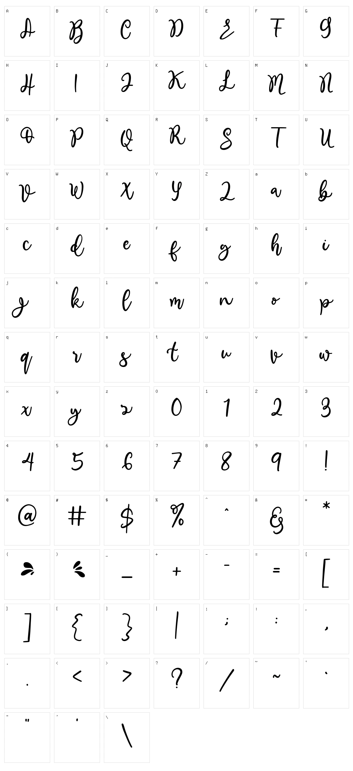 Lesthary Character Set