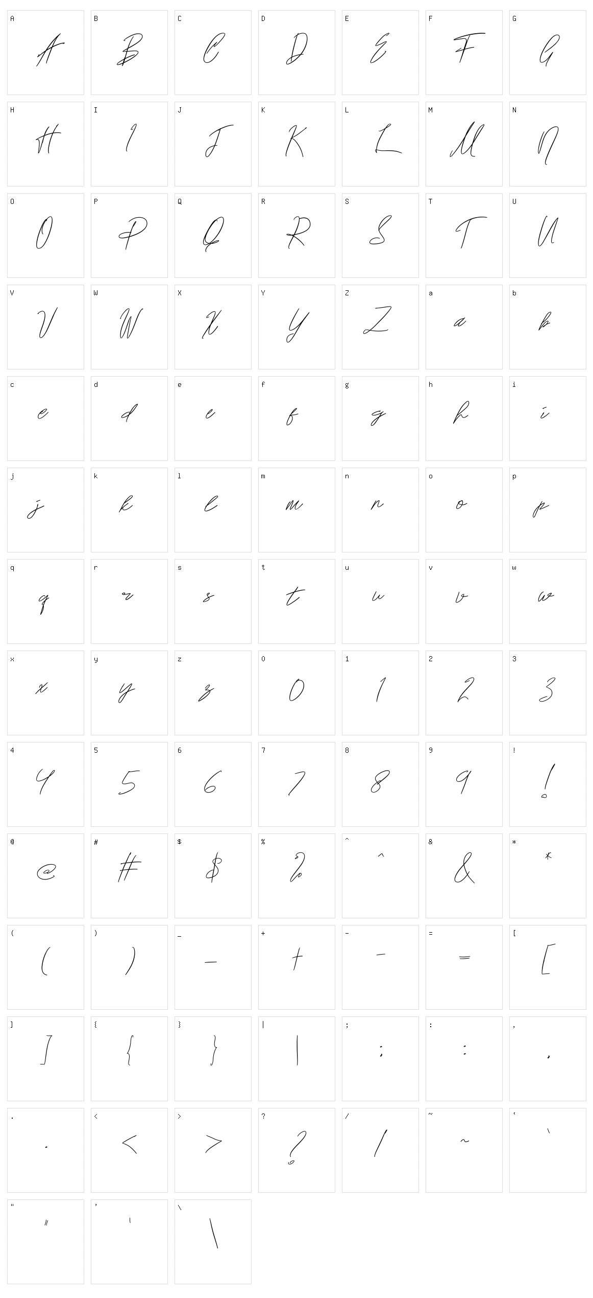 Lestya Character Set