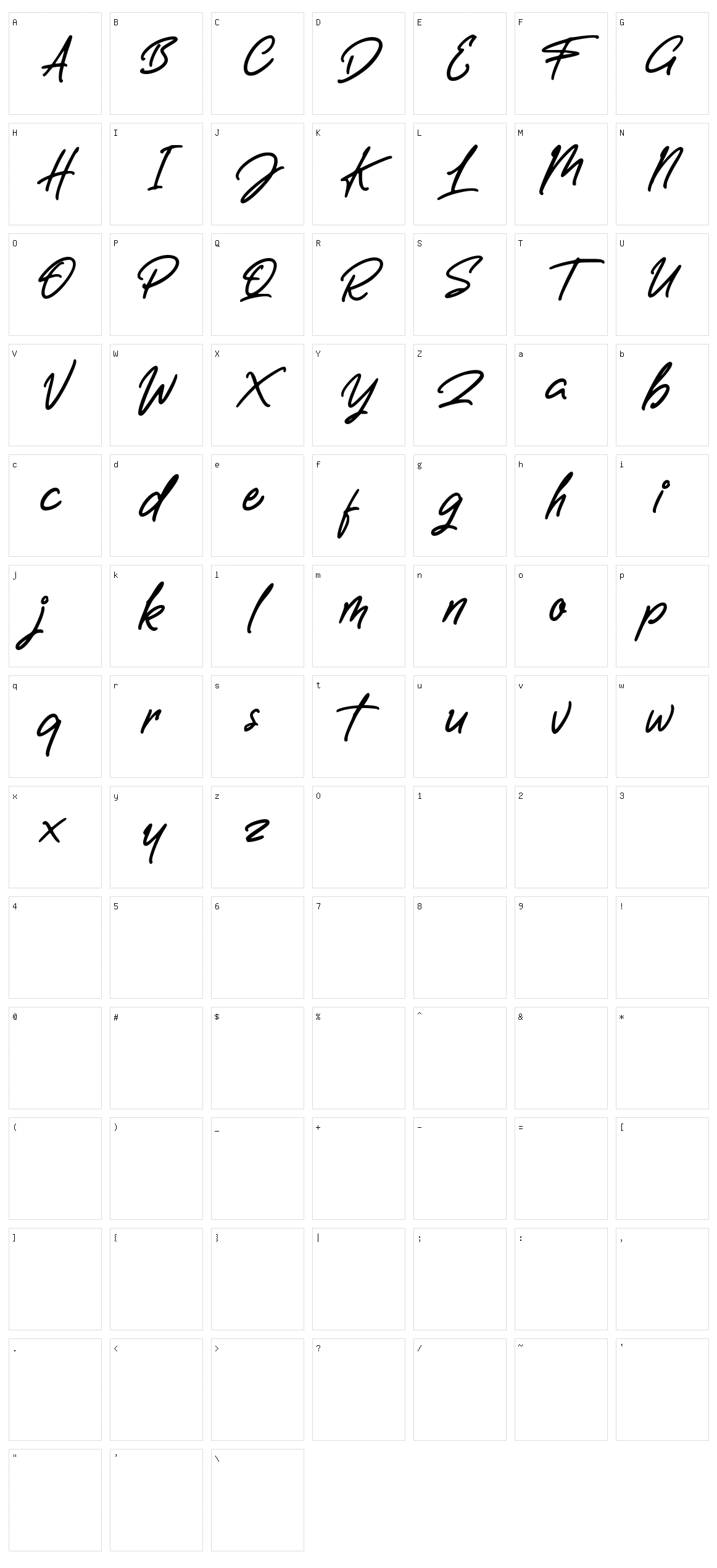 Letterally Handwritten Character Set