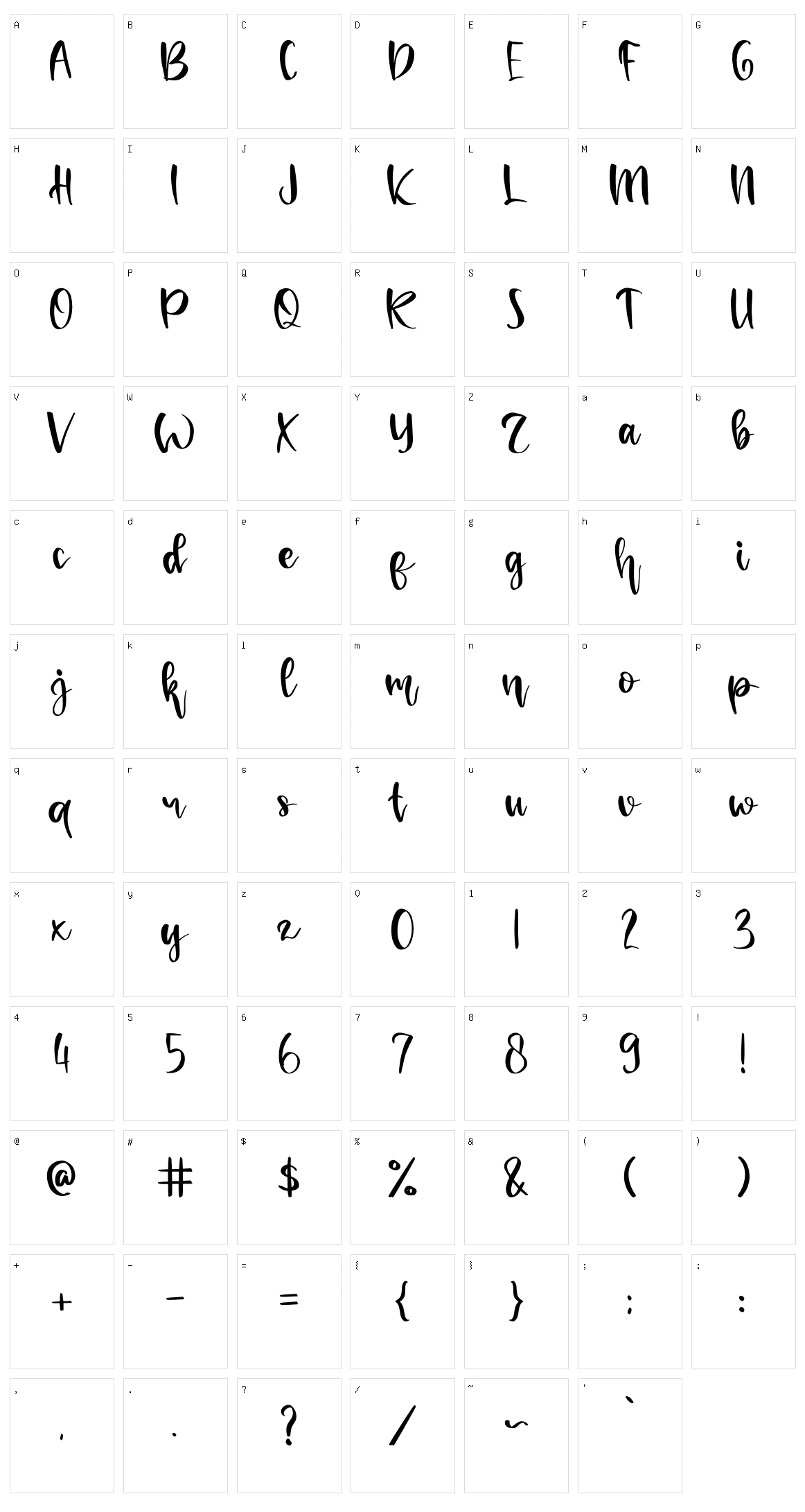 Letterhand Character Set