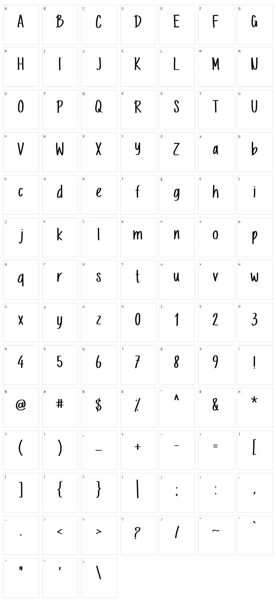 Letternesia Character Set