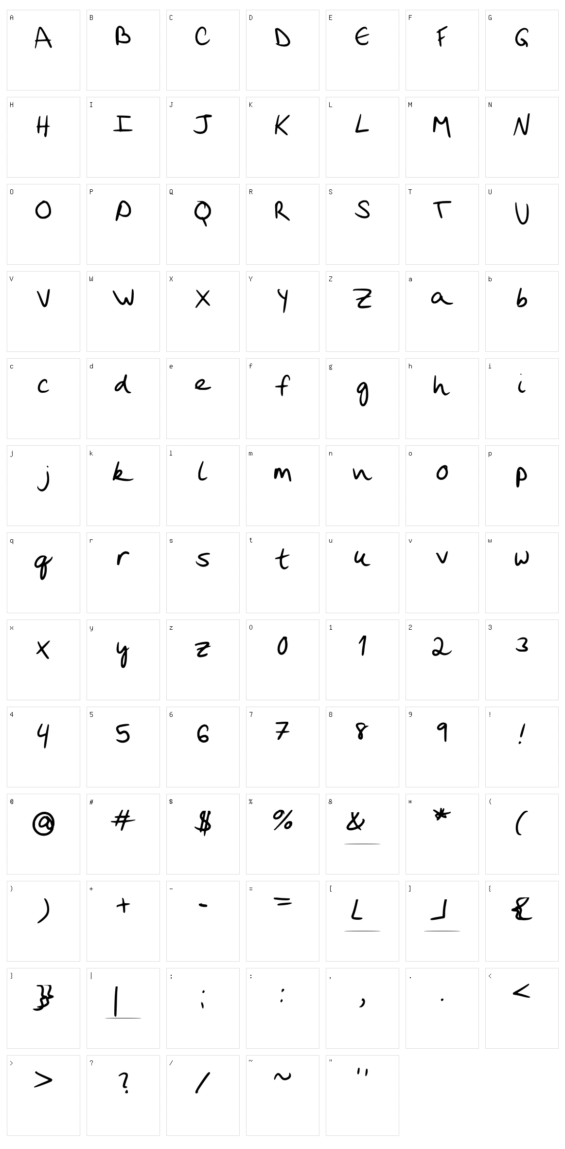 LeyFont Character Set