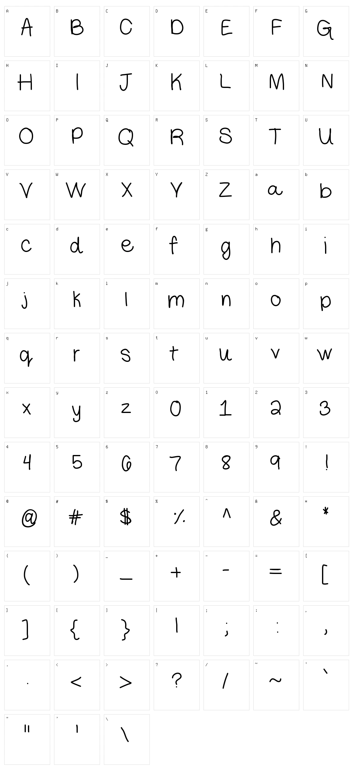 Libby Hand Character Set