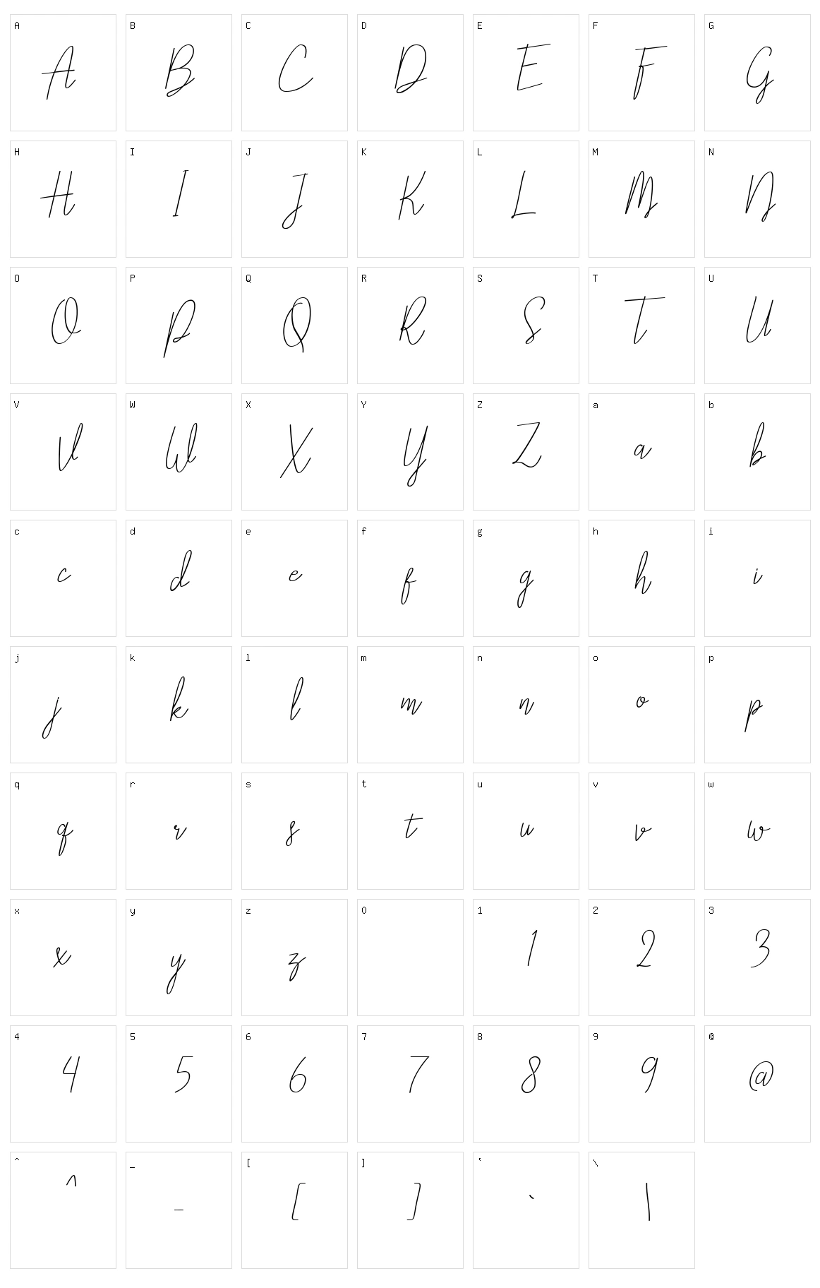 Liberika Oblique Character Set
