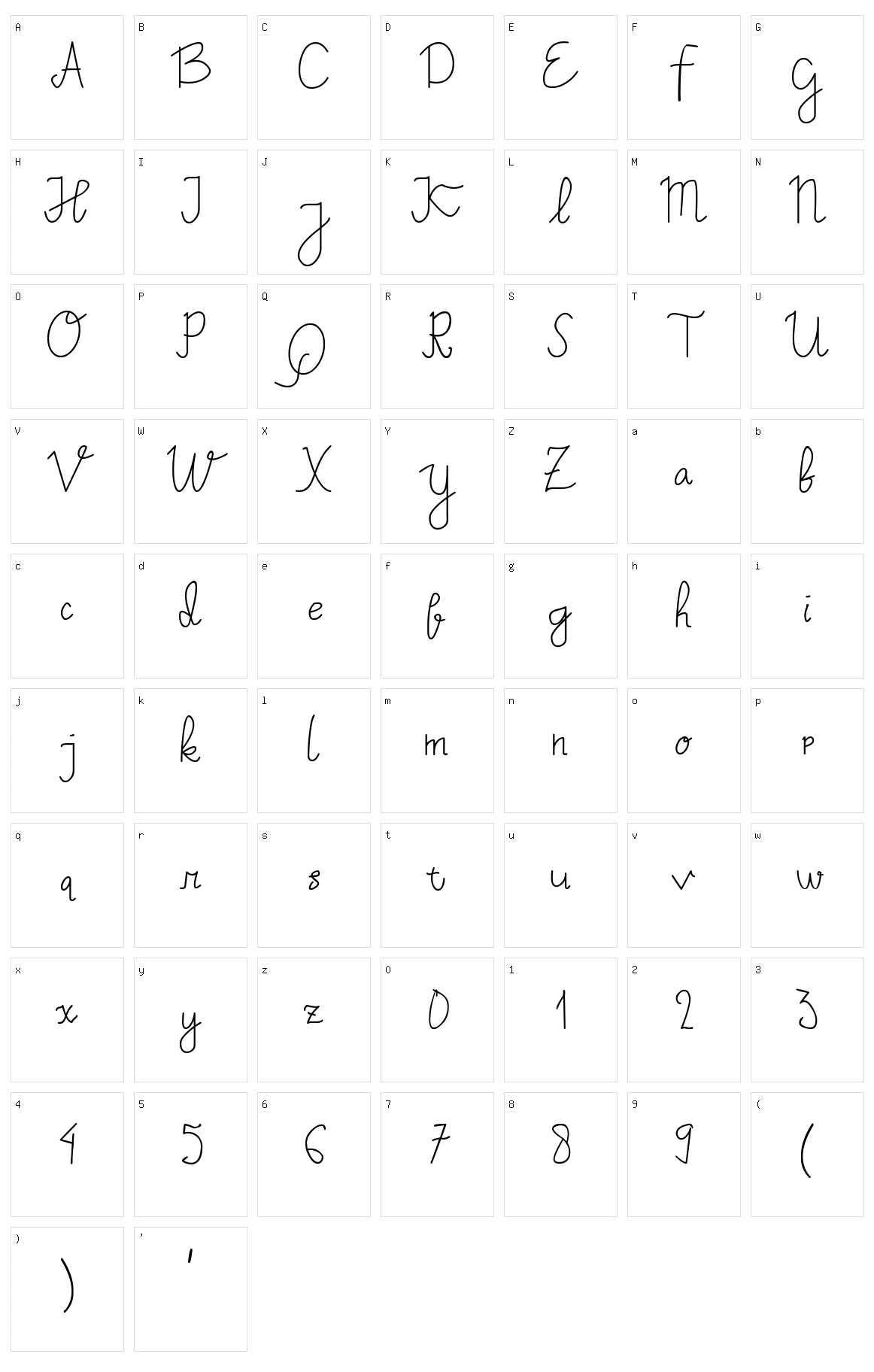 Lichalizta Character Set