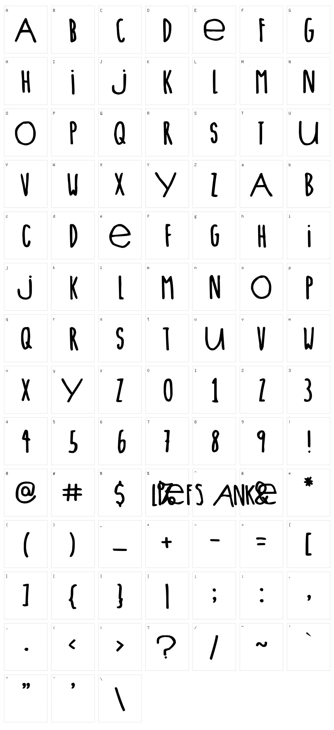 Lieve Letters Character Set