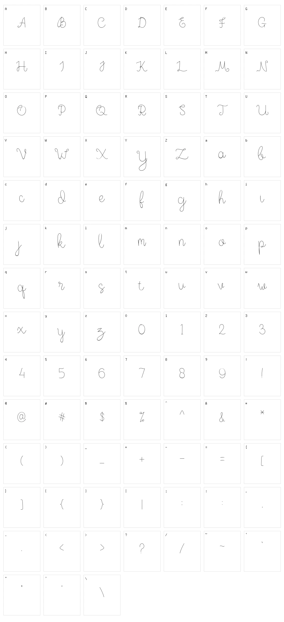 Lilly Character Set